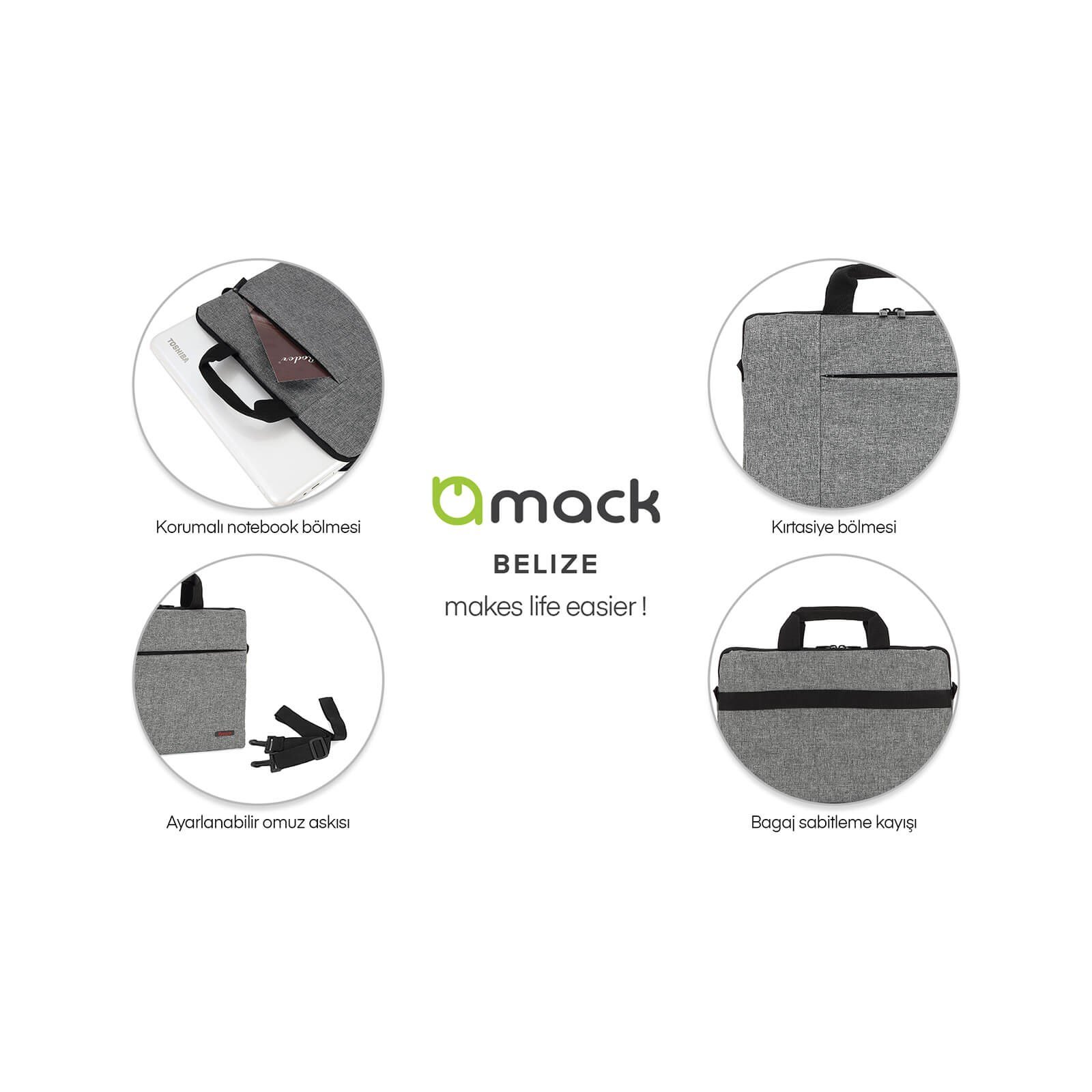 MACK MCC-202 15.6 BELIZE Notebook Çantası Gri