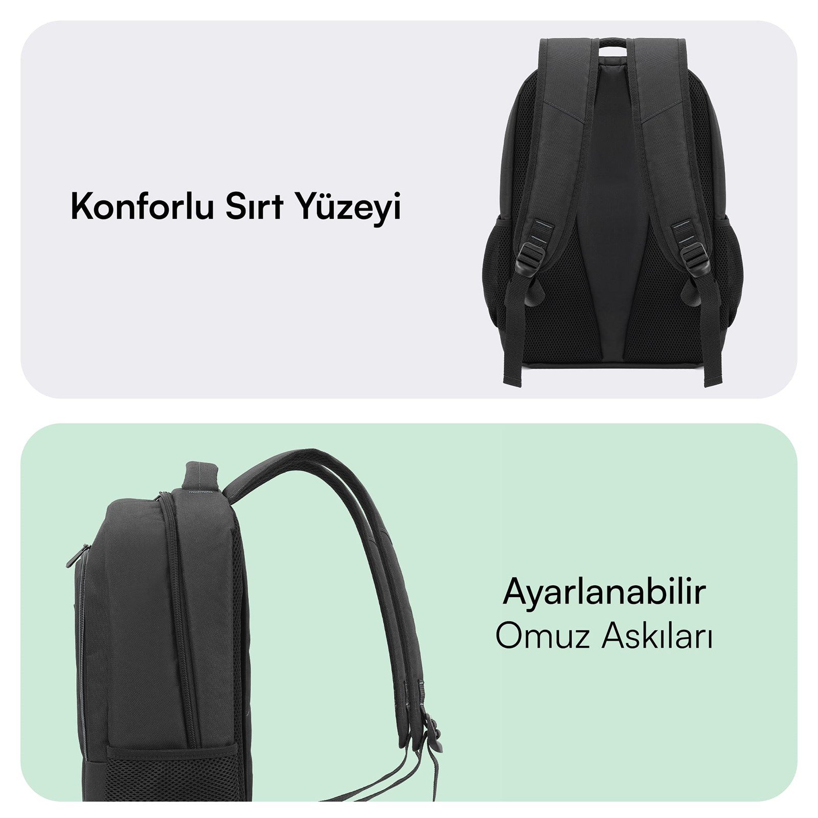 MACK MCC-505BG 15.6 Move Notebook Sırt Çantası Siyah Gri