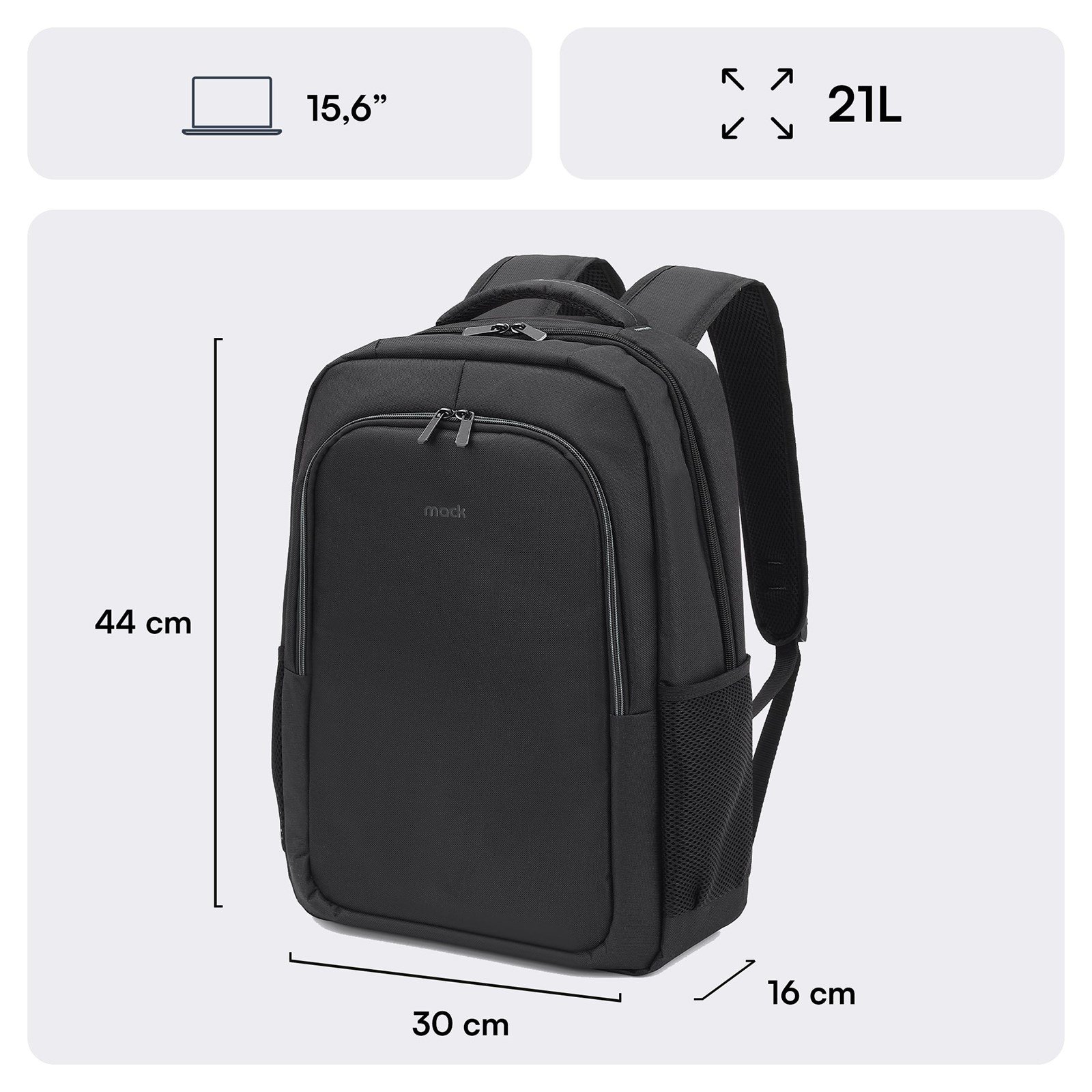 MACK MCC-505BG 15.6 Move Notebook Sırt Çantası Siyah Gri