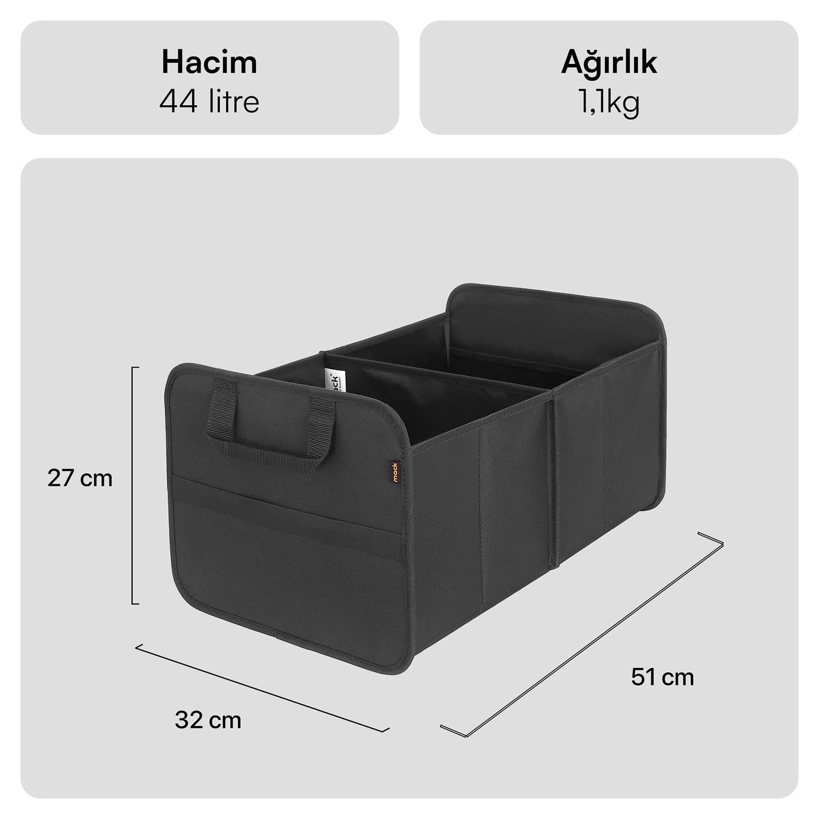 MACK MCC-5100 Bagaj Organizer Siyah