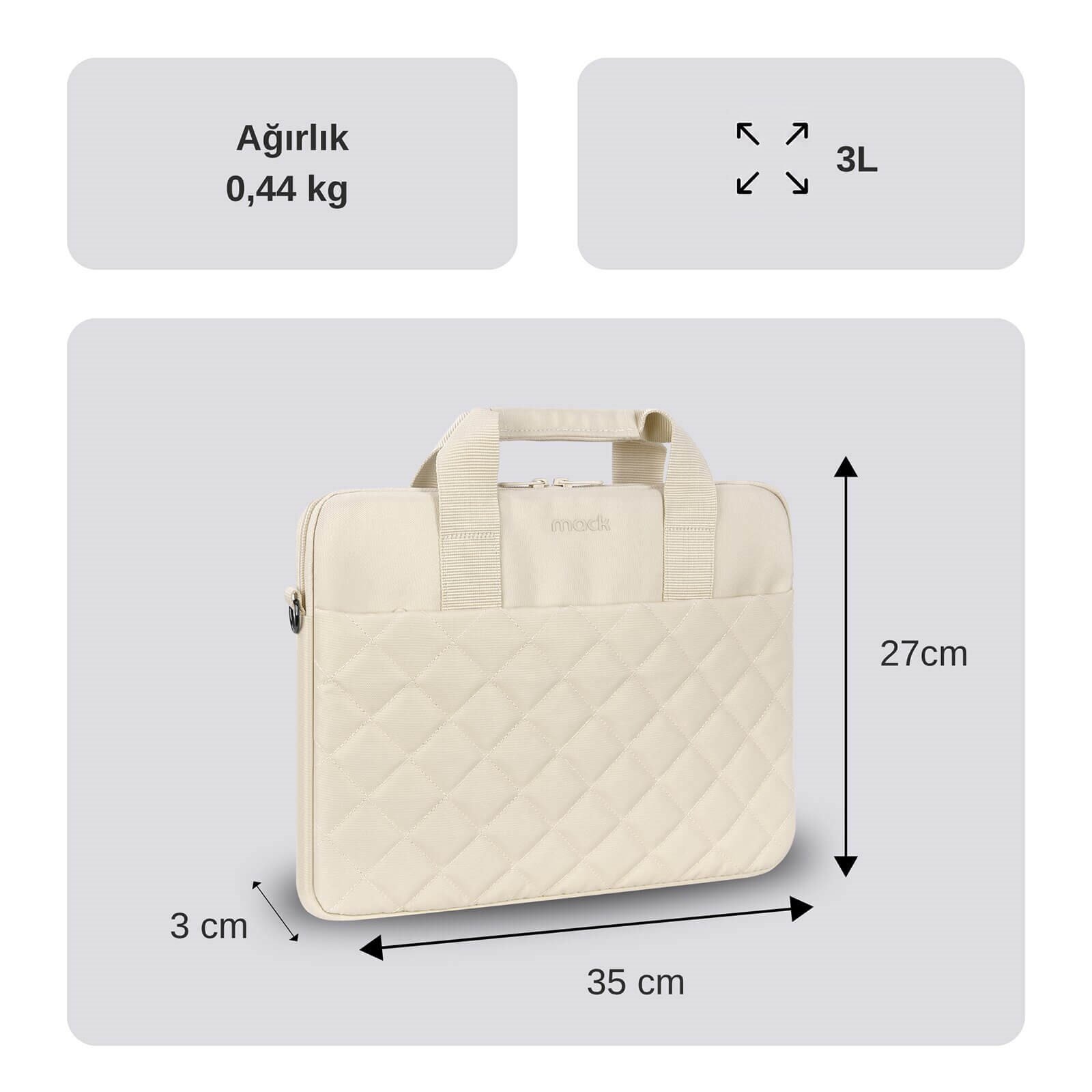 MACK MCC-904 14.1 iksy Notebook Çantası Latte