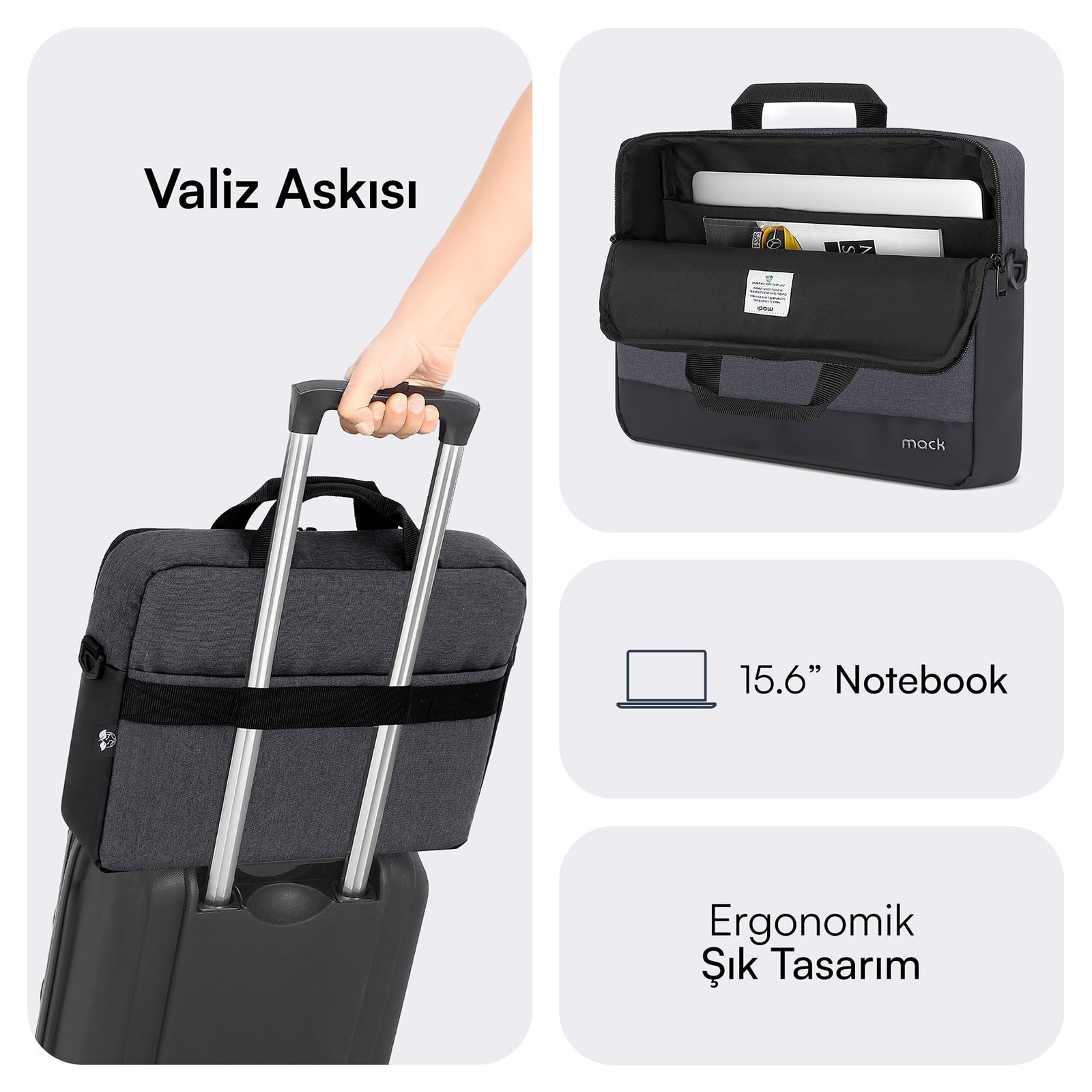 MACK MCE-1101 15.6 UNICITY Eco Notebook Çantası Siyah