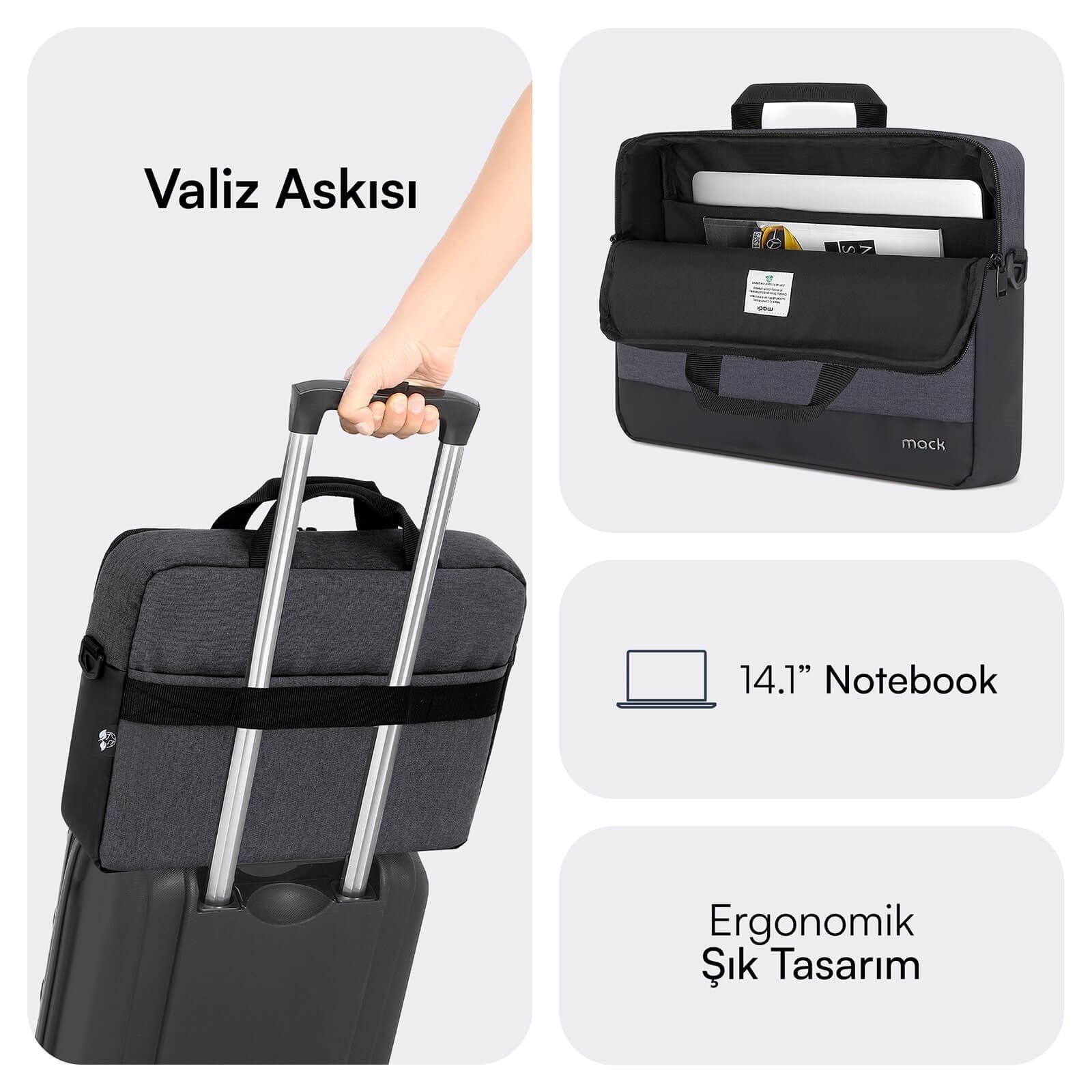 MACK MCE-1111 14.1 UNICITY Eco Notebook Çantası Siyah