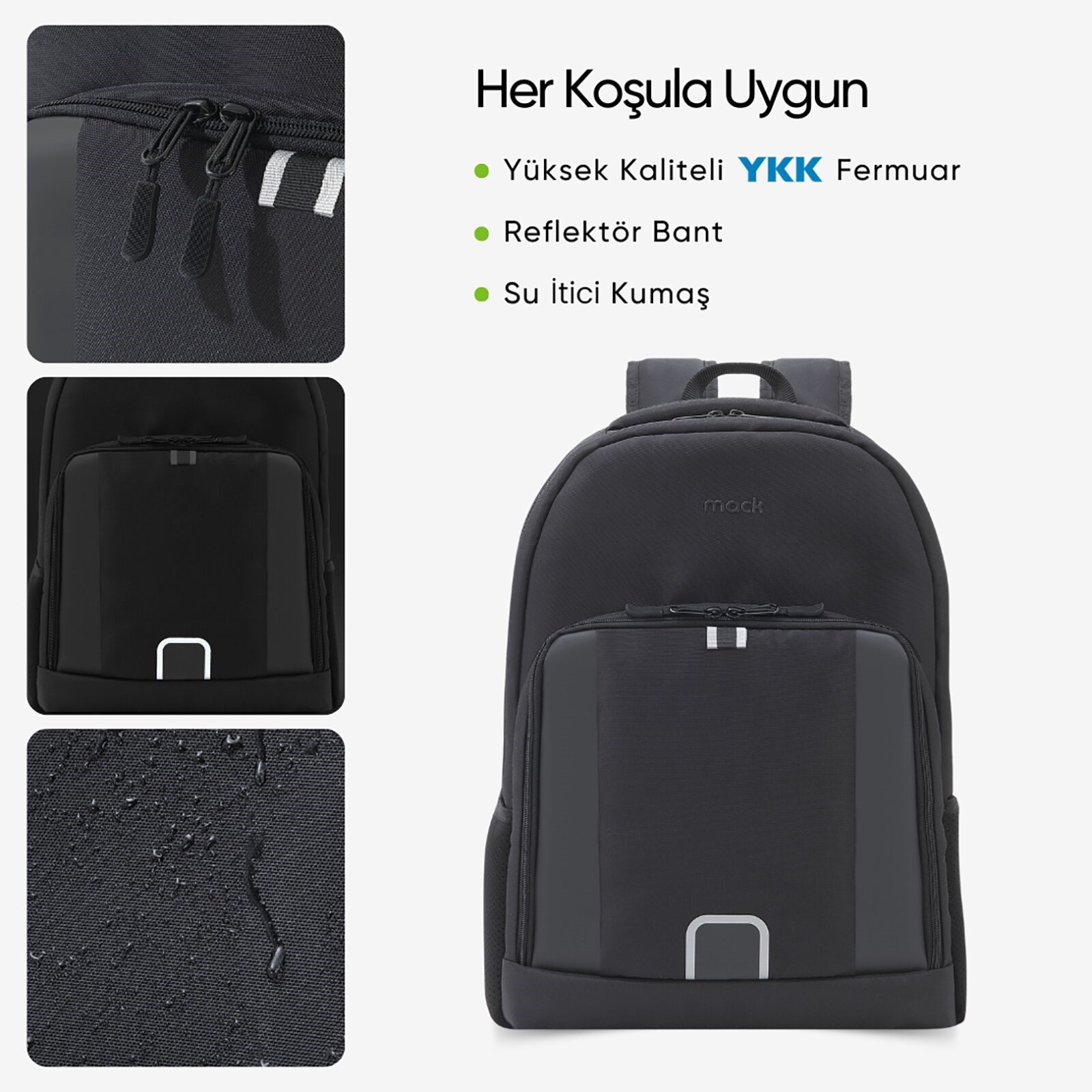 MACK MCE-1201 15.6 LUNA Eco Notebook Sırt Çantası Siyah