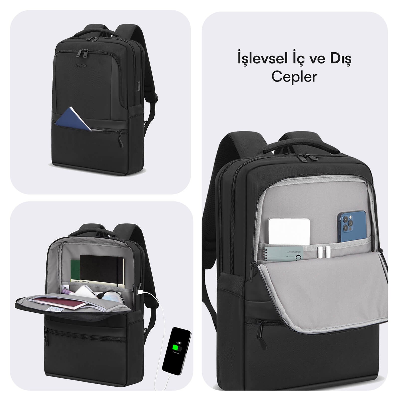 MACK MCE-1212 16 OFFICE Pro-3 Eco Notebook Sırt Çantası Siyah