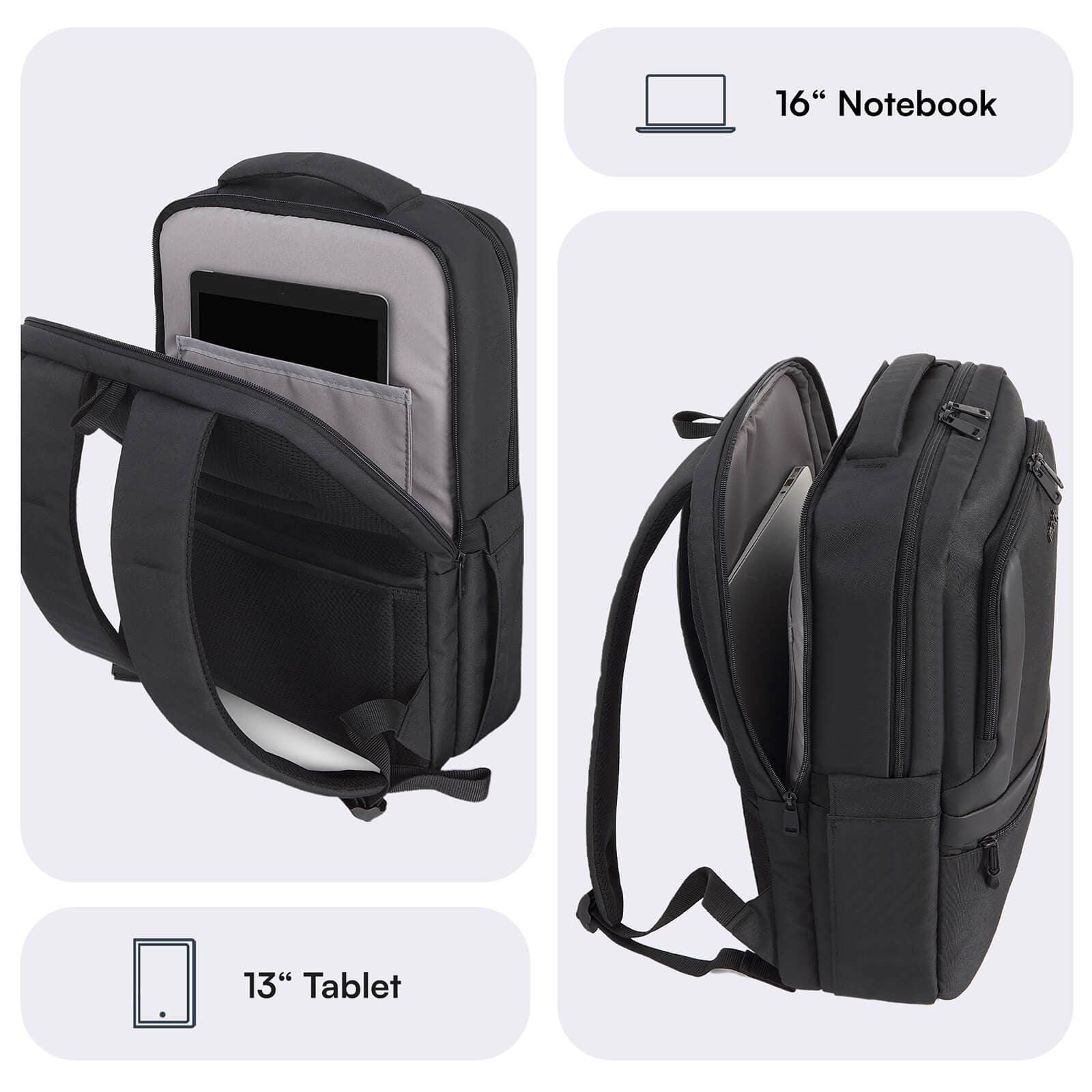 MACK MCE-1212 16 OFFICE Pro-3 Eco Notebook Sırt Çantası Siyah