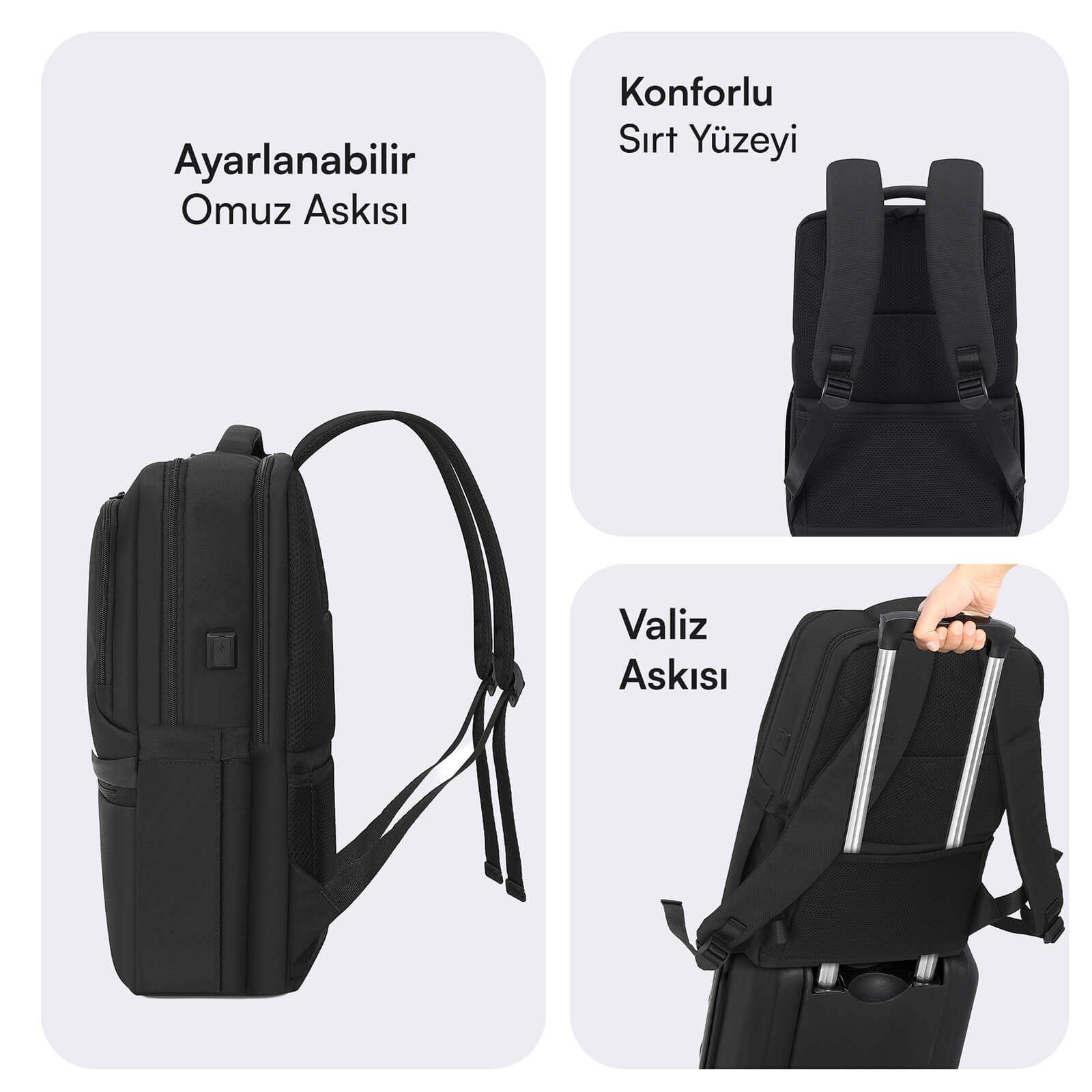 MACK MCE-1213 16 OFFICE Pro-4 Eco Notebook Sırt Çantası Siyah