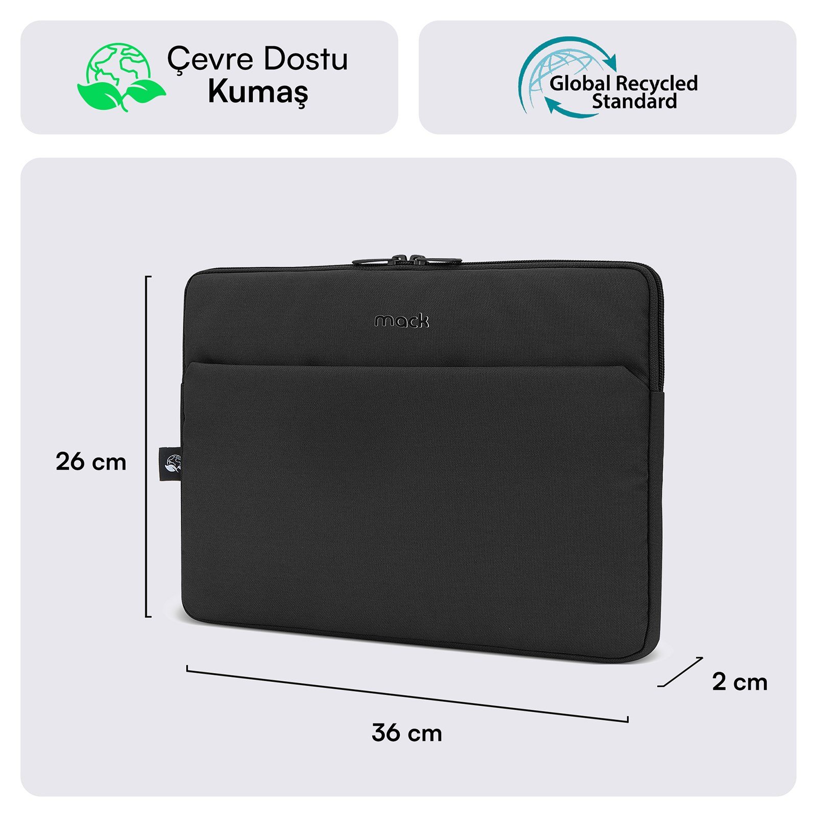 MACK MCE-1501 14.1 NOVA Eco Notebook Sleeve Siyah