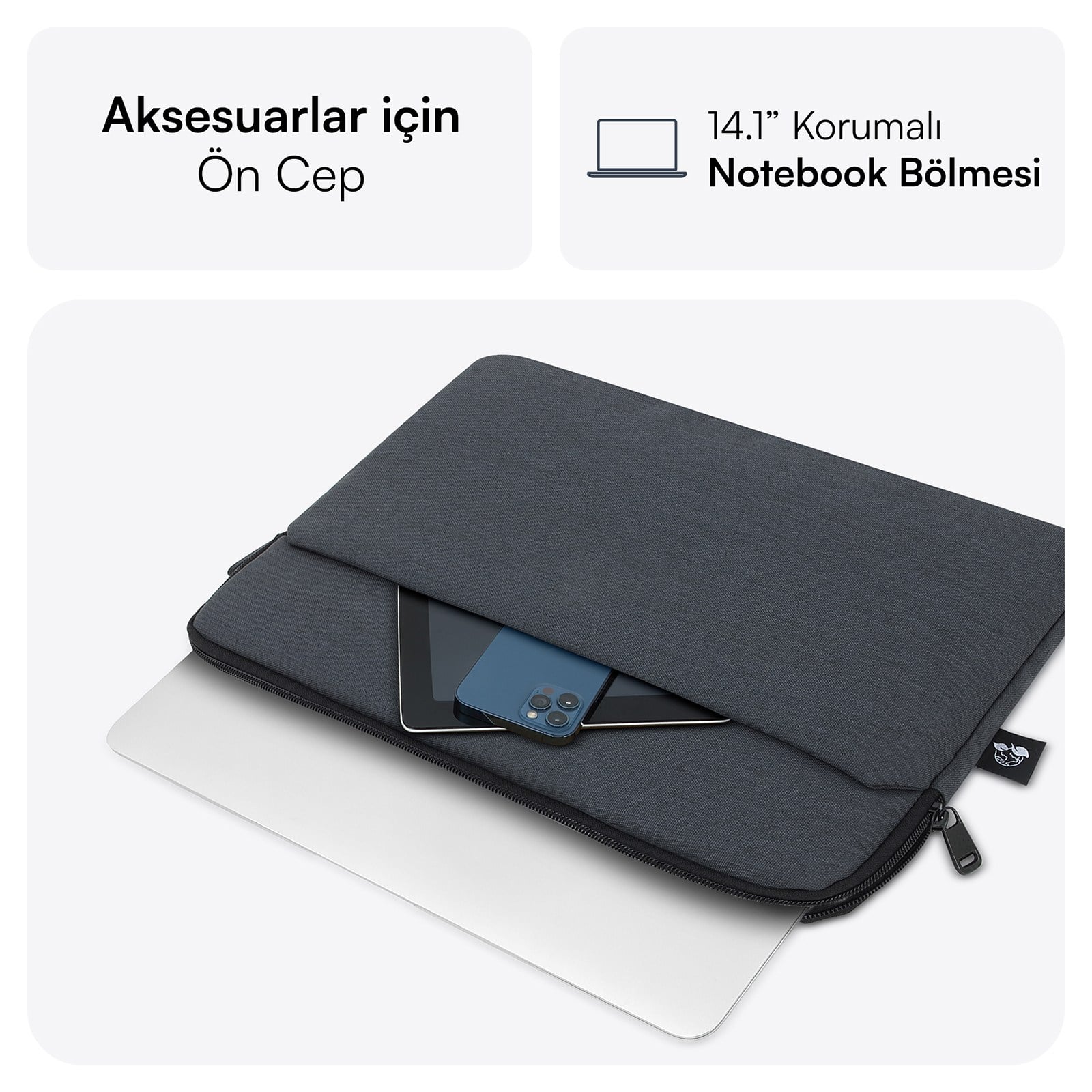MACK MCE-1504 14.1 NOVA Eco Notebook Sleeve Antrasit