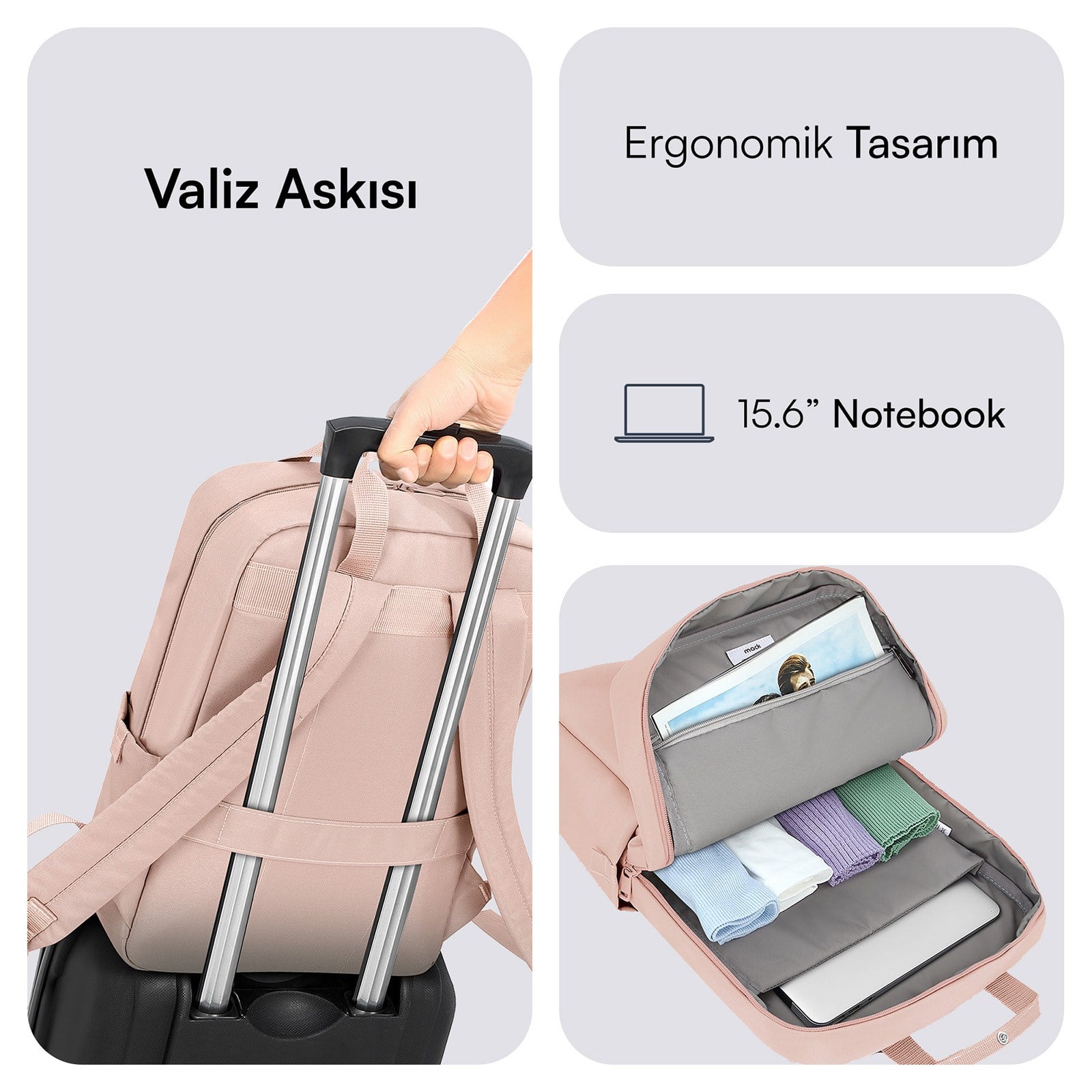 MACK MCE-1526 15.6 NOVA Eco Notebook Sırt Çantası Lila