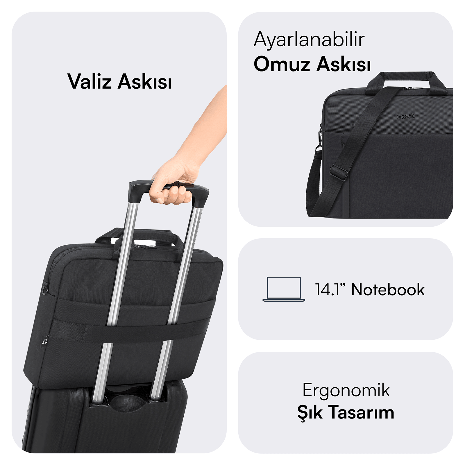 MACK MCE-1711 14.1 CODE Eco Notebook Çantası Siyah