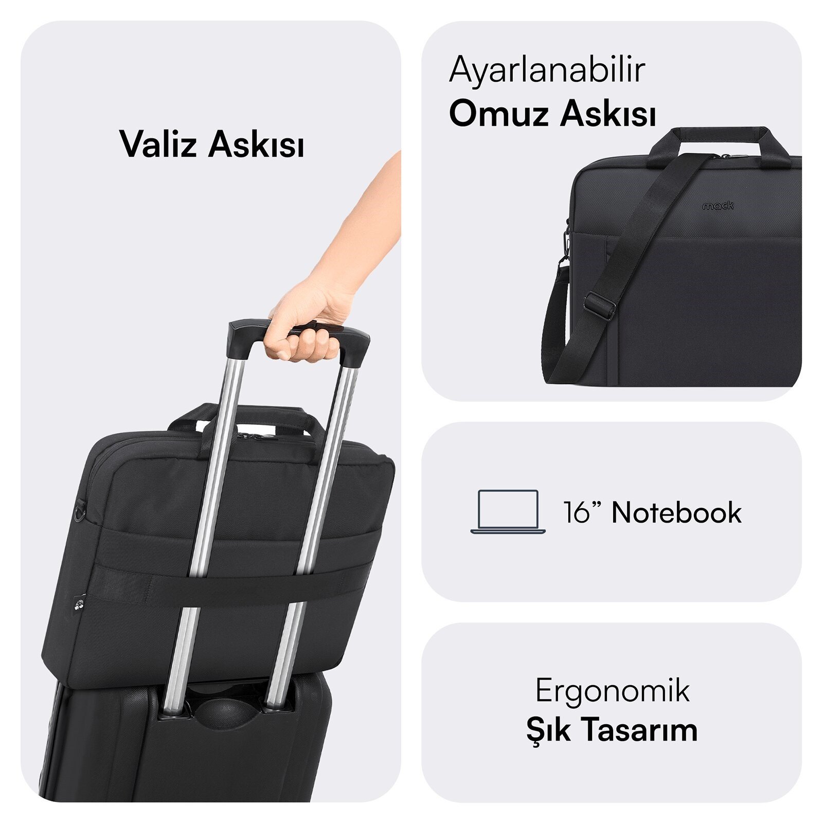 MACK MCE-1712 16 CODE Eco Notebook Çantası Siyah