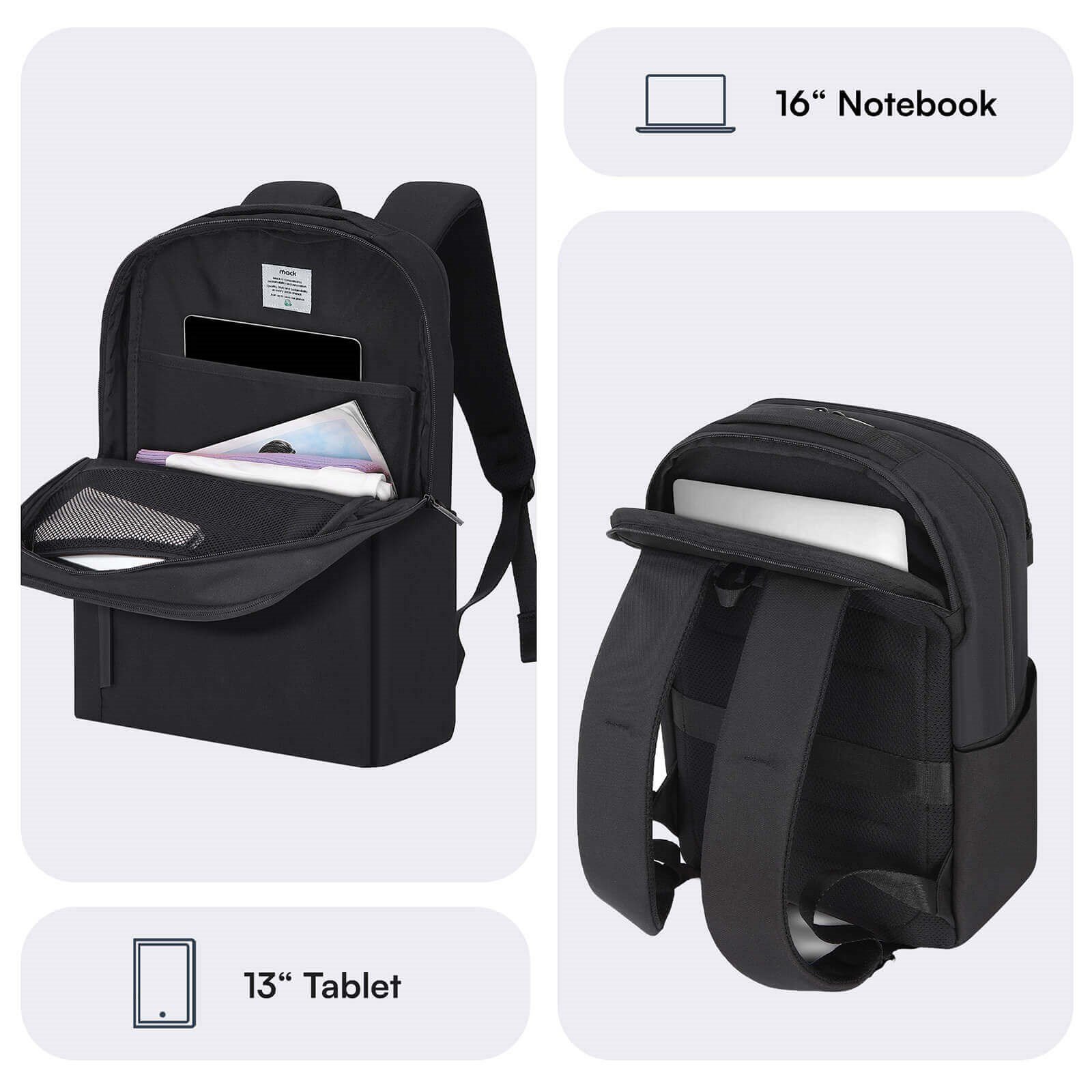 MACK MCE-1722 16 CODE Eco Notebook Sırt Çantası Siyah