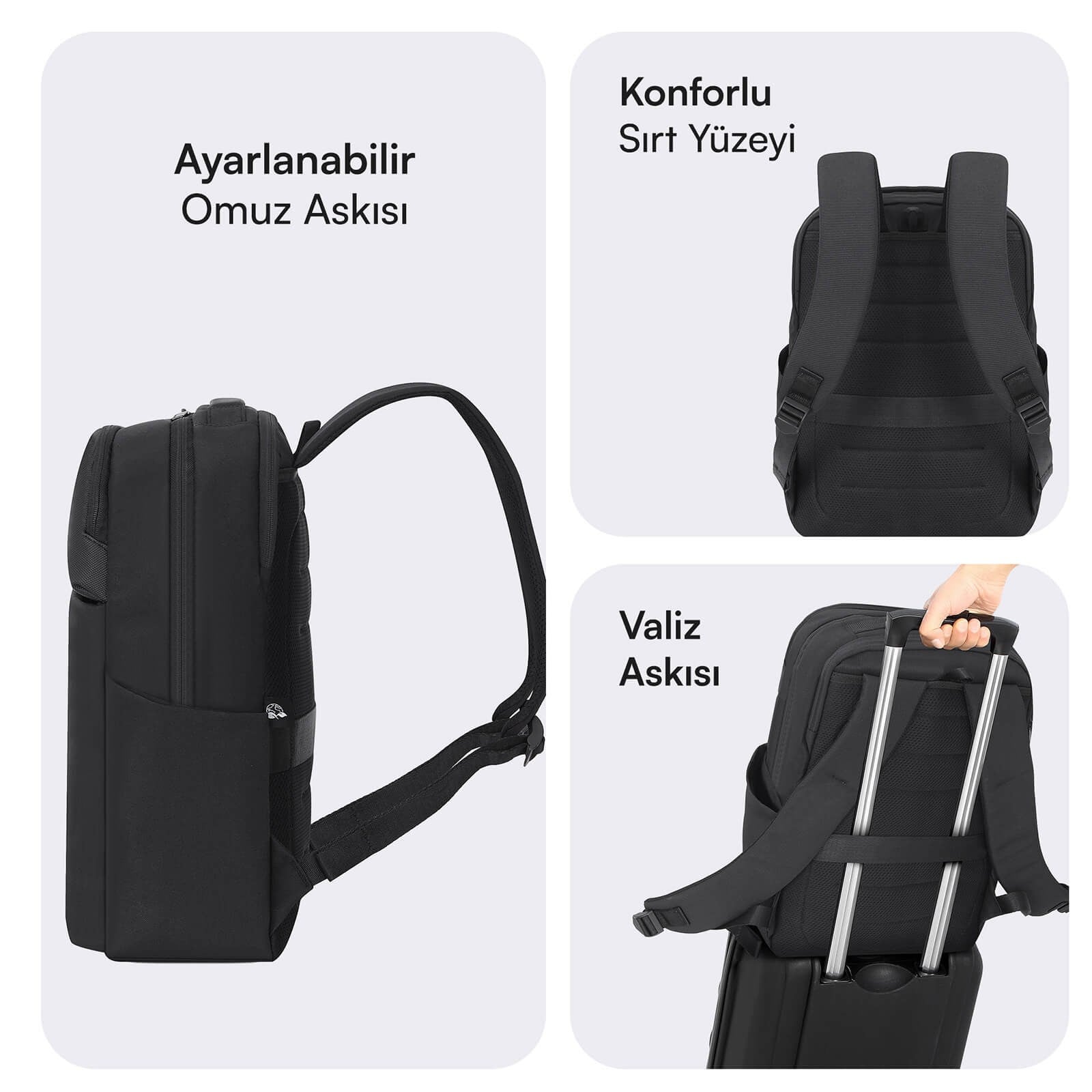 MACK MCE-1722 16 CODE Eco Notebook Sırt Çantası Siyah