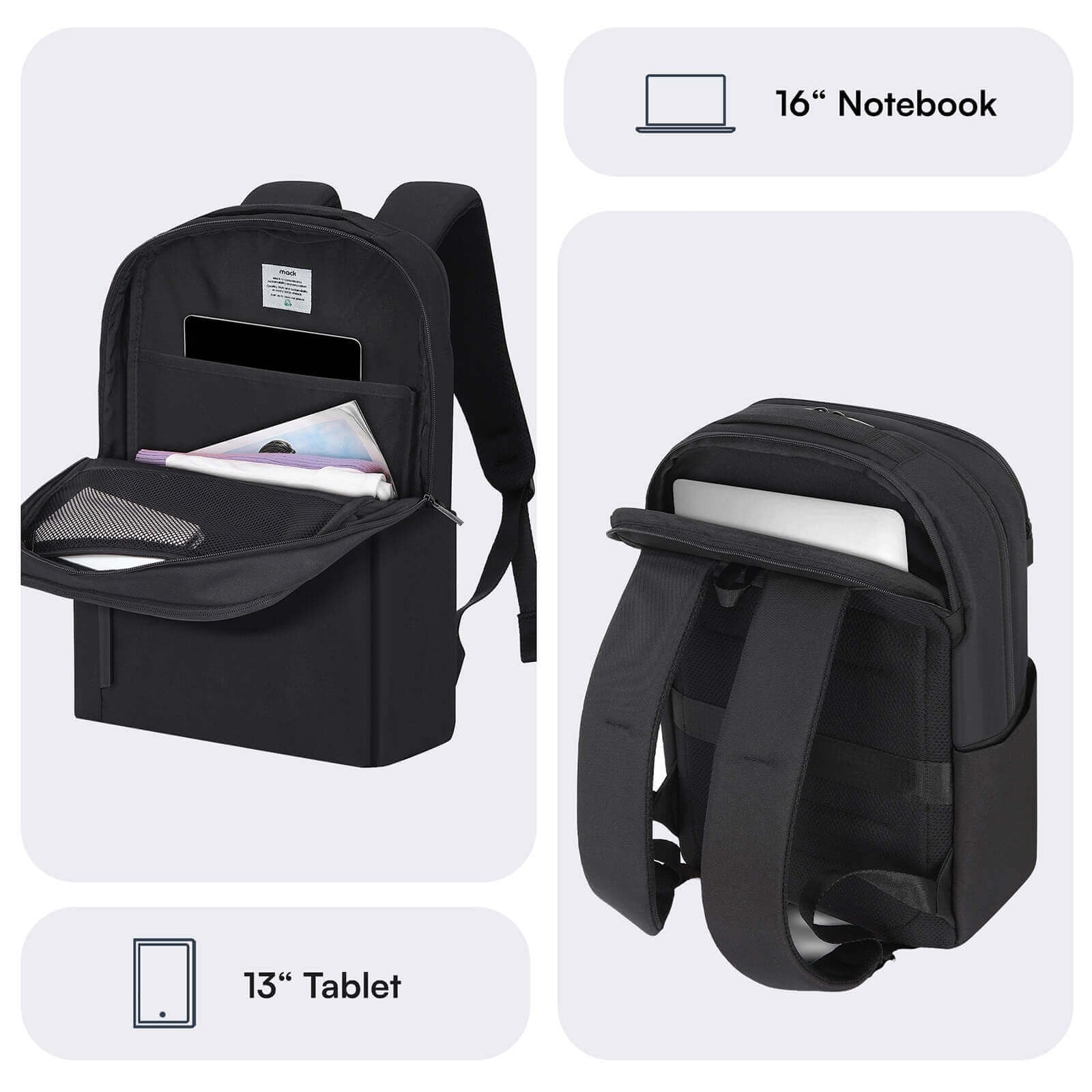 MACK MCE-1722 16 CODE Eco Notebook Sırt Çantası Siyah