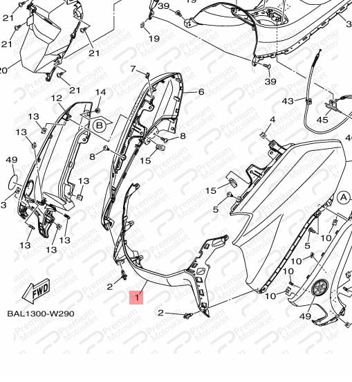 NMAX 125/155 ÖN ALT KARENAJ MAT MAVİ (2021-2022)