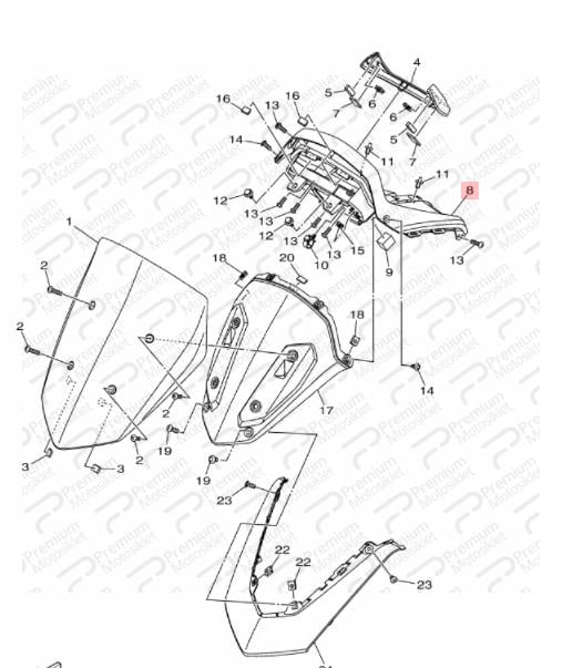 NMAX 125/155 ÖN ÜST PANEL (2021-2022)