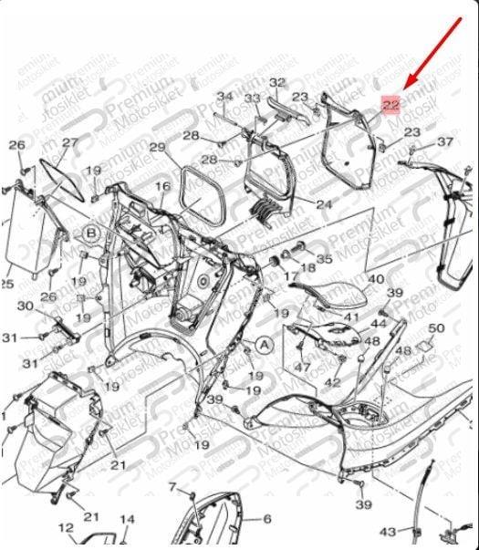 NMAX 125/155 SAĞ TORPİDO KAPAK ÜST (2021-2022)