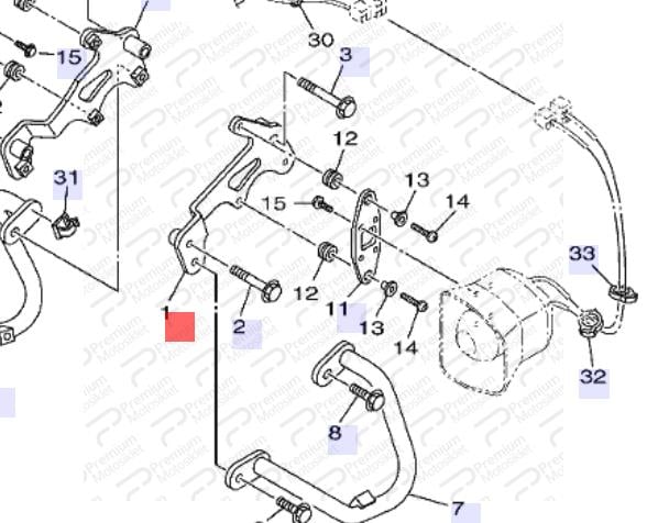 TRACER 900 SOL MOTOR KORUMA DEMİRİ BRAKETİ (2015-2020) POLICE EDITION
