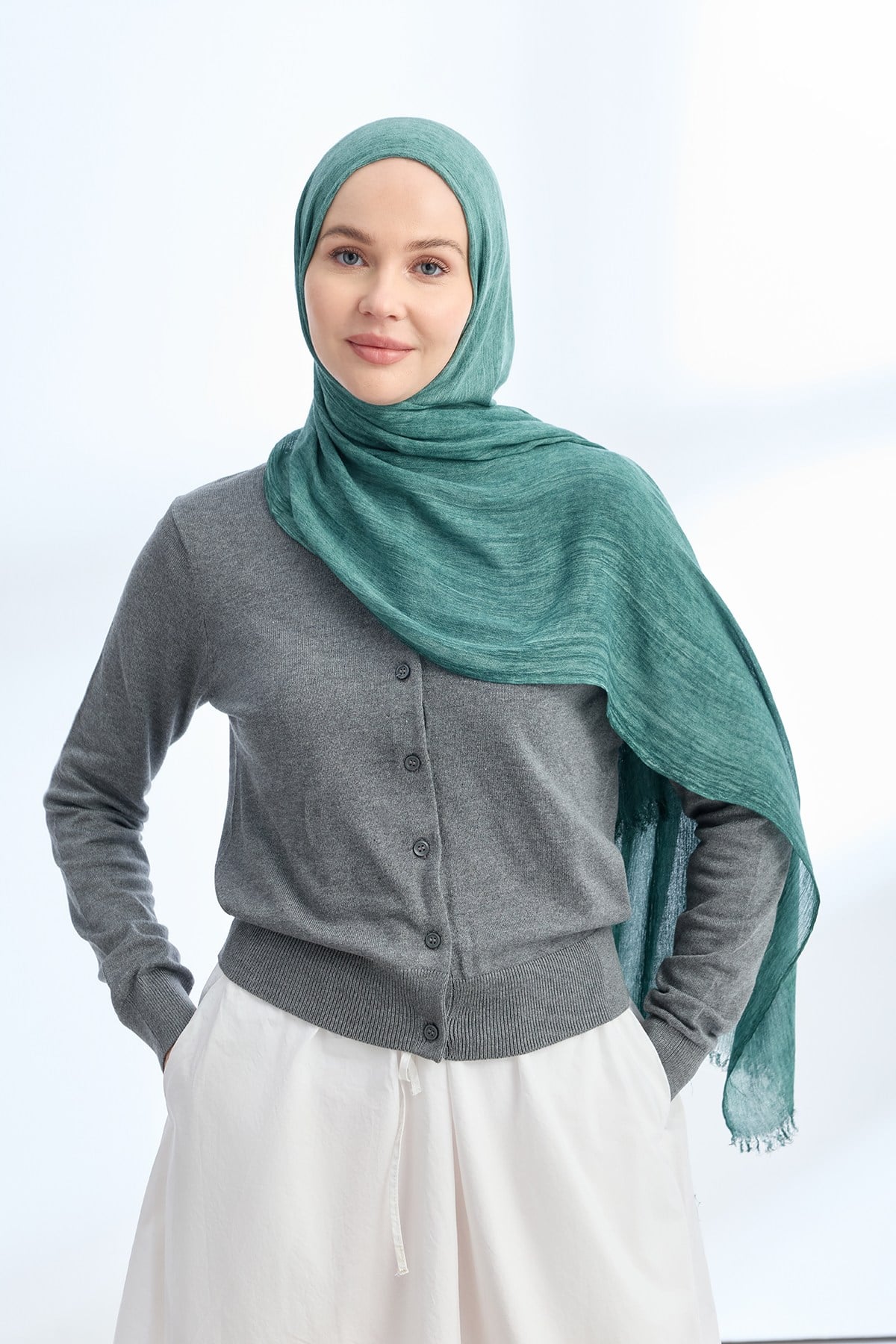 ORGANIC TOUCH VİSKOZ ŞAL - PETROL