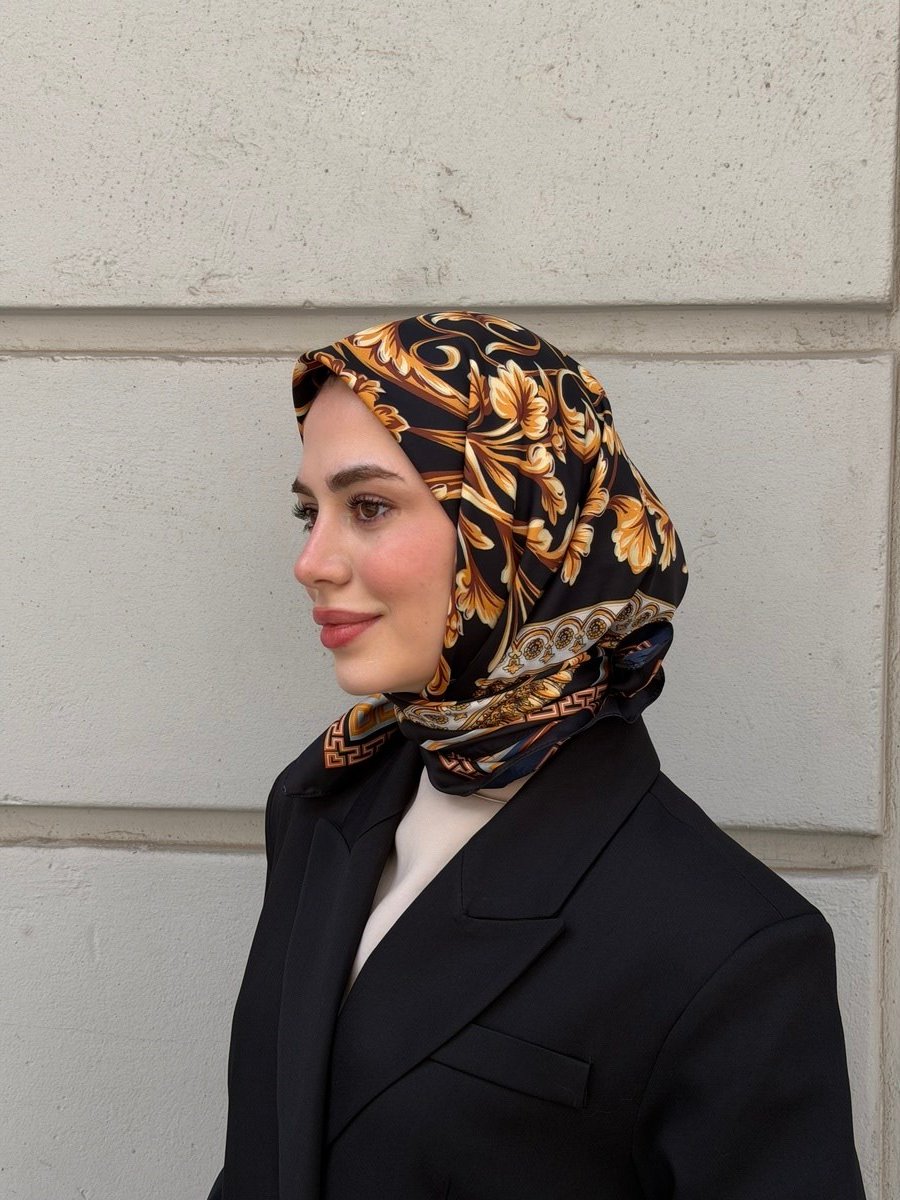 Varok Desen Çift Taraflı Twill Eşarp