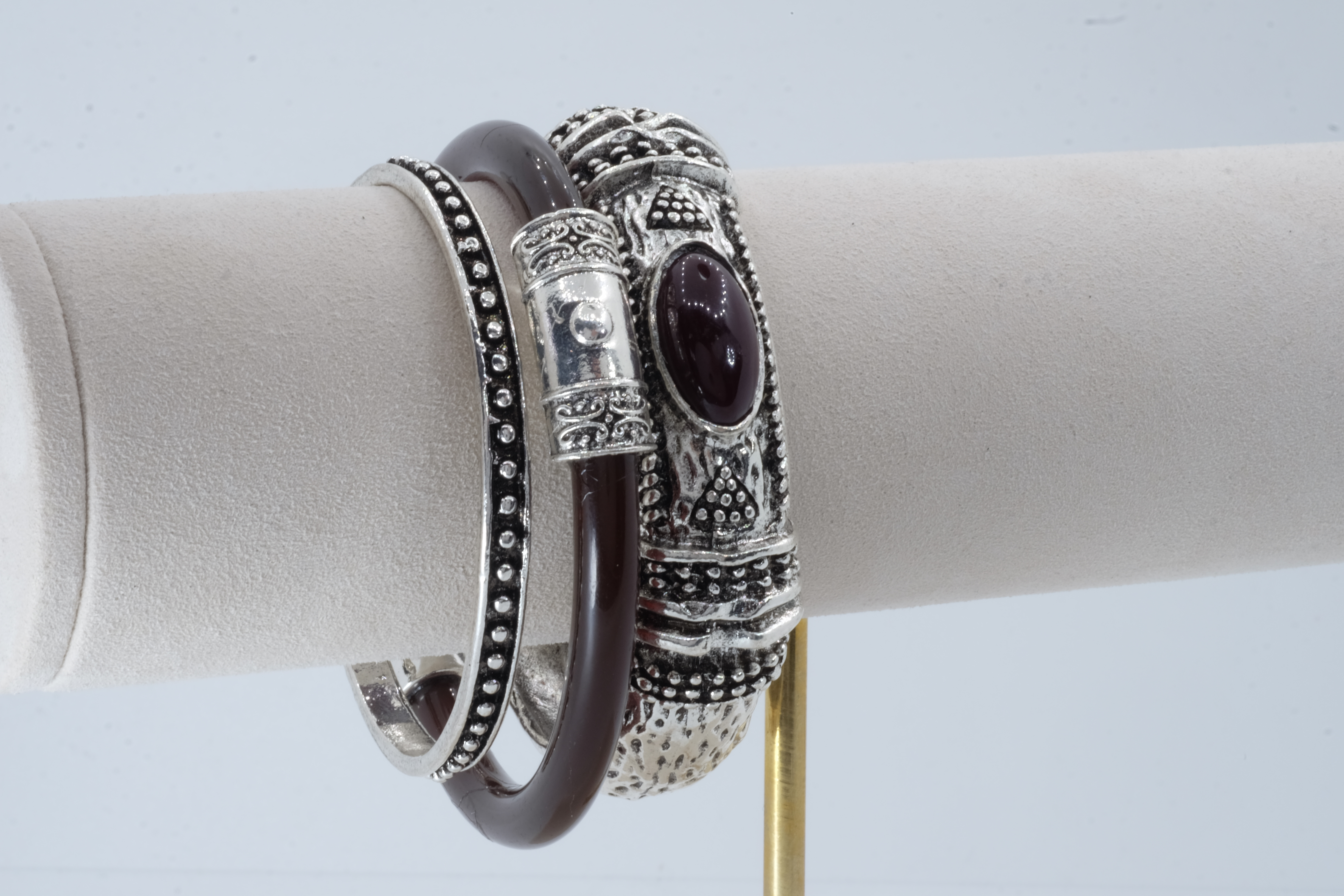 Silver Siyah 3 lu Model Marka Bilezik