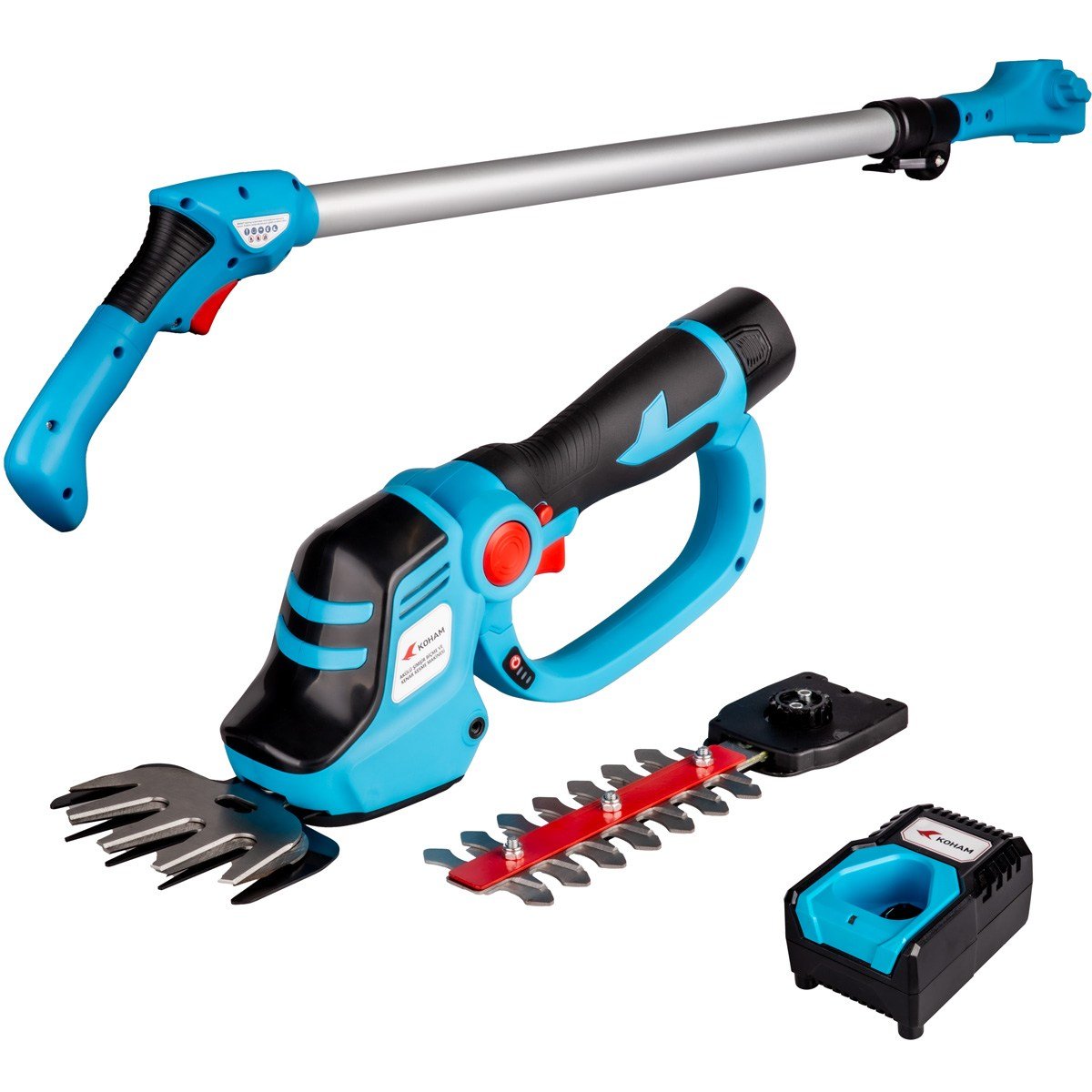 KOHAM KH-GCHT10808A AKÜLÜ ŞİMŞİR BİÇME VE KENAR KESME MAKİNESİ UZATMA APARATLI