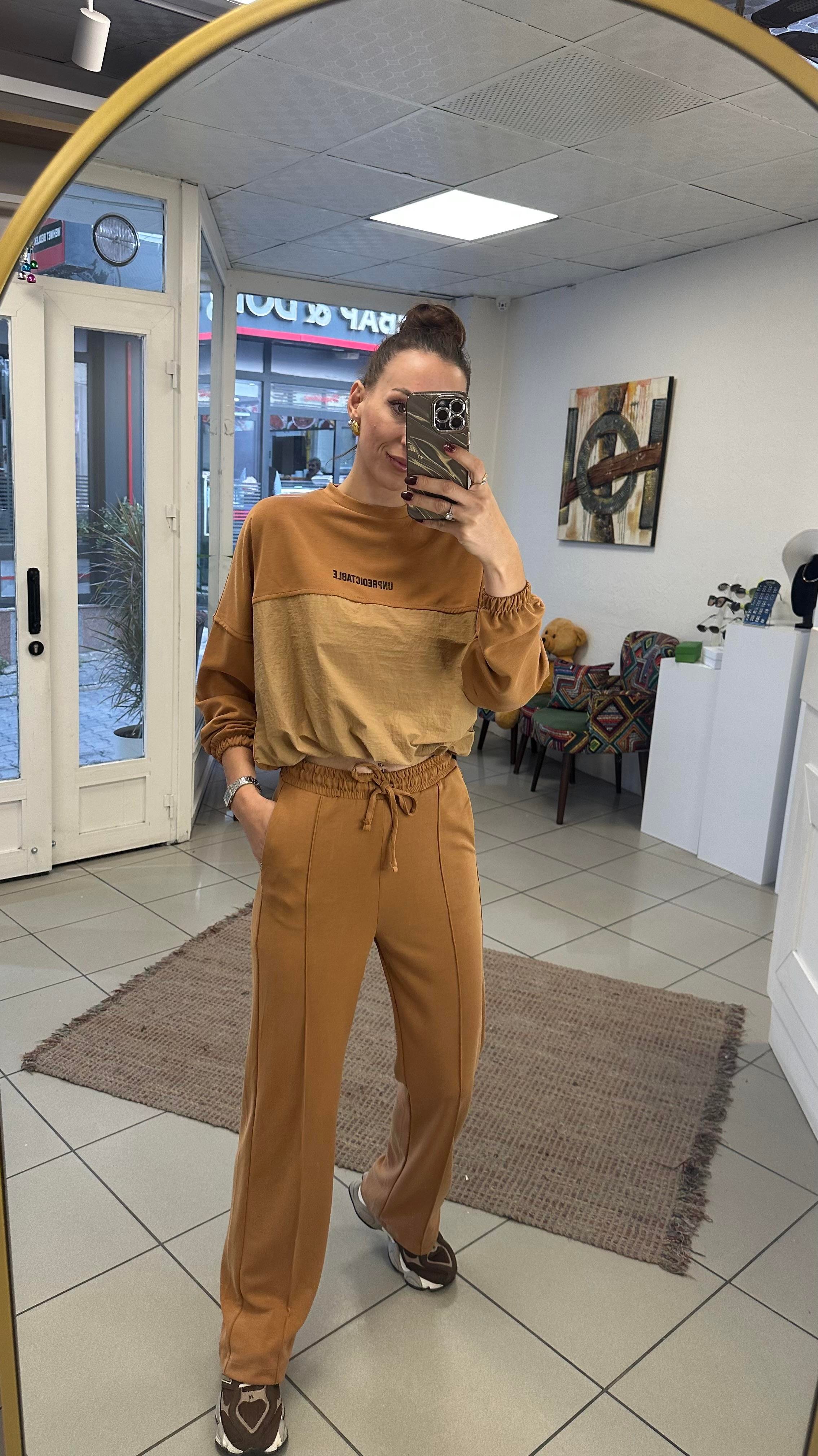 TAKIM - ŞENİZ BUTİK PARAŞÜT DETAY SWEAT PANTOLON MODAL TAKIM 