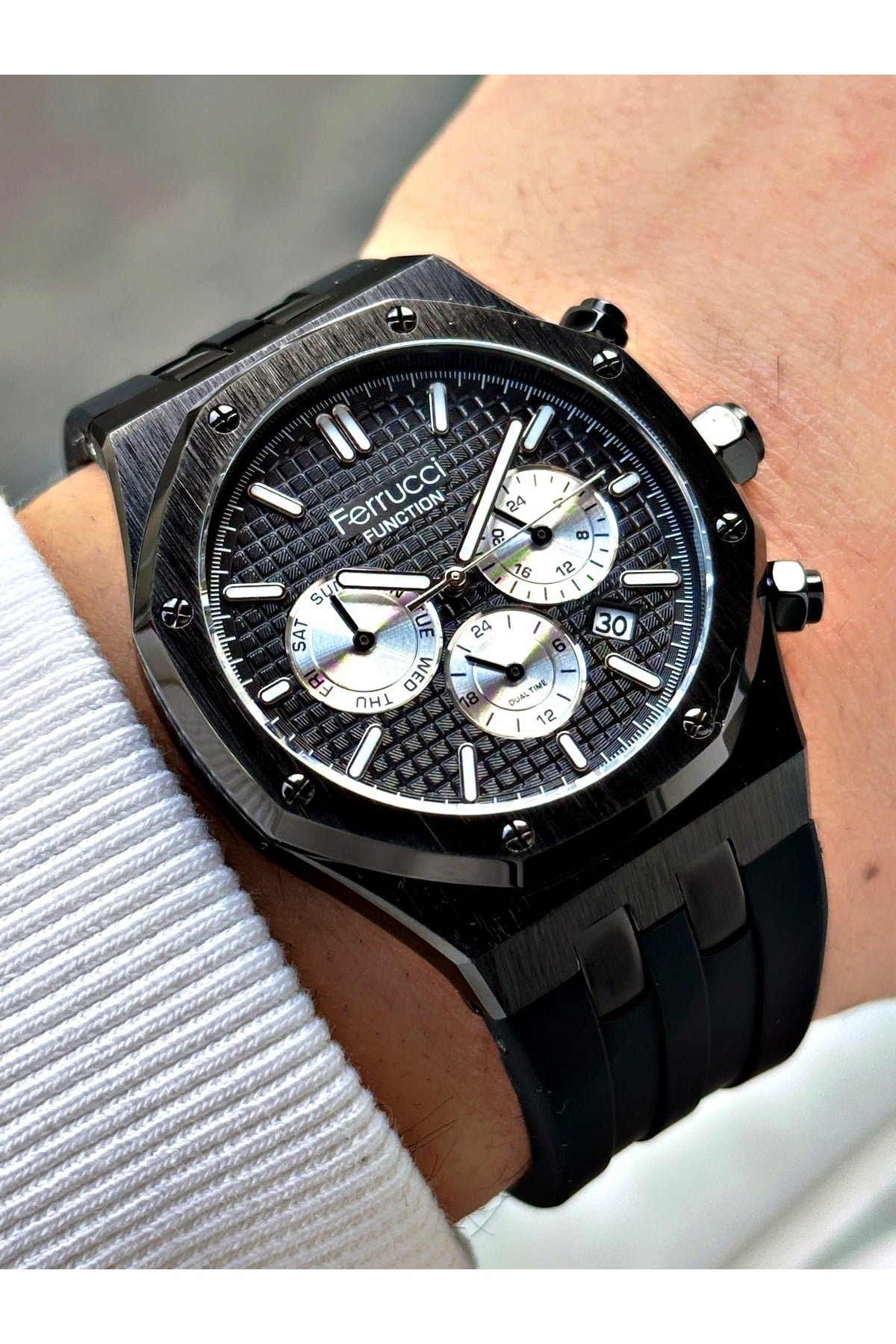 Function Fonksiyonlu Silikon Kordon Erkek Kol Saati