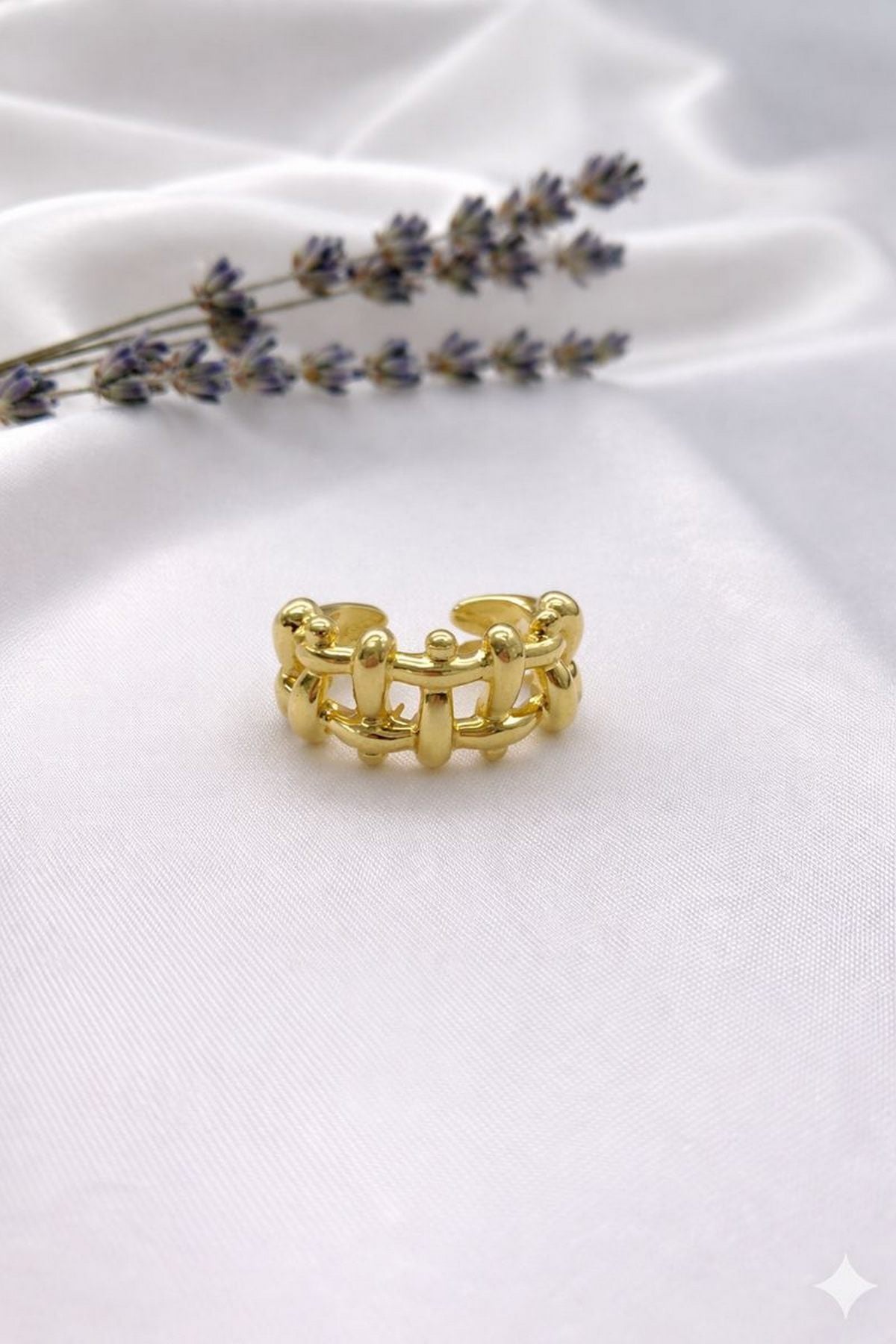 Modern Form Ayarlanabilir Yüzük Gold