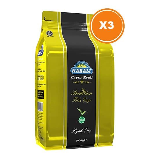 KARALİ PREMİUM FİLİZ ÇAY 1000 GR X 3 PAKET