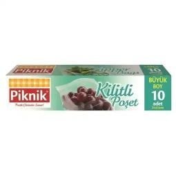 PİKNİK KİLİTLİ POŞET BÜYÜK 10'LU