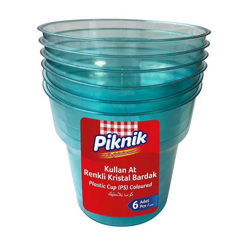 PİKNİK RENKLİ KRİSTAL BARDAK 6 ADET
