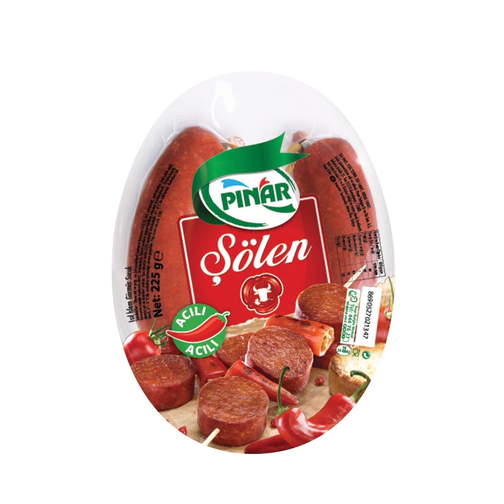 PINAR ŞÖLEN ACILI DANA SUCUK 180 GR