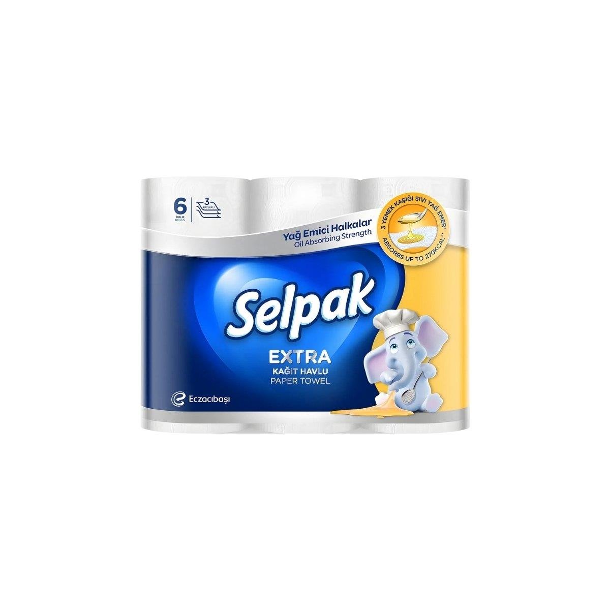 SELPAK KAĞIT HAVLU EXTRA YAĞ EMİCİ 6LI