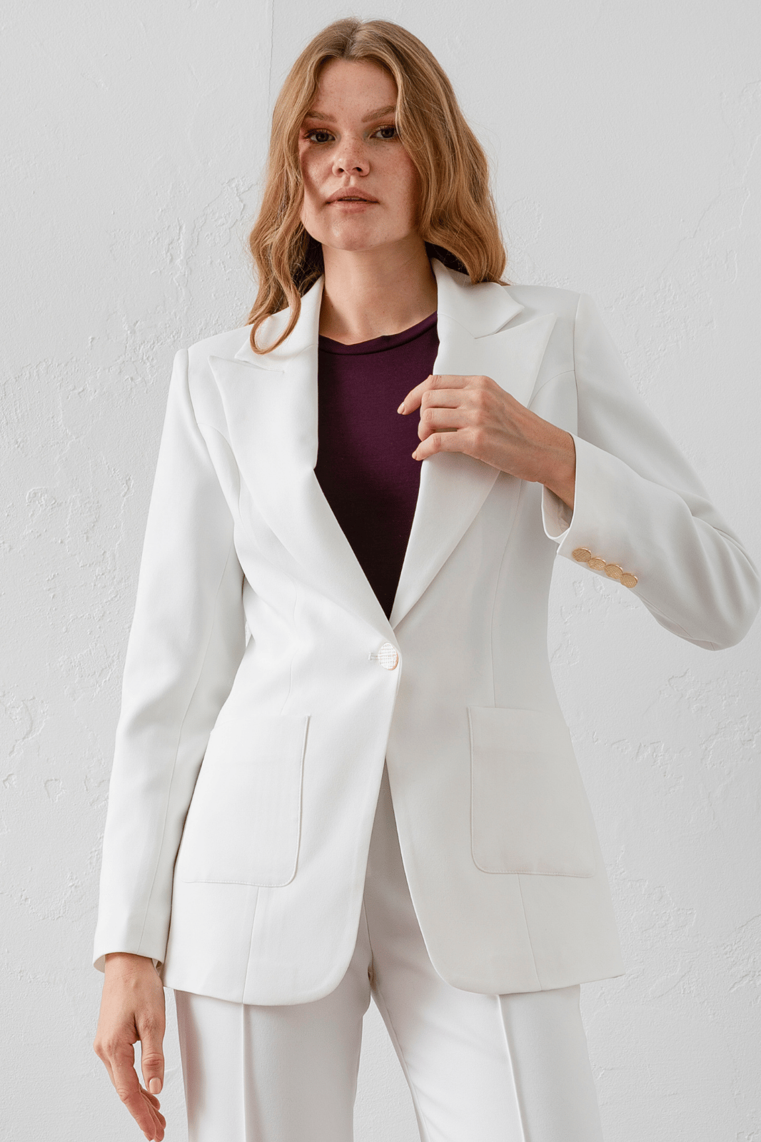 Double Pocket Polyviscose Blazer Jacket