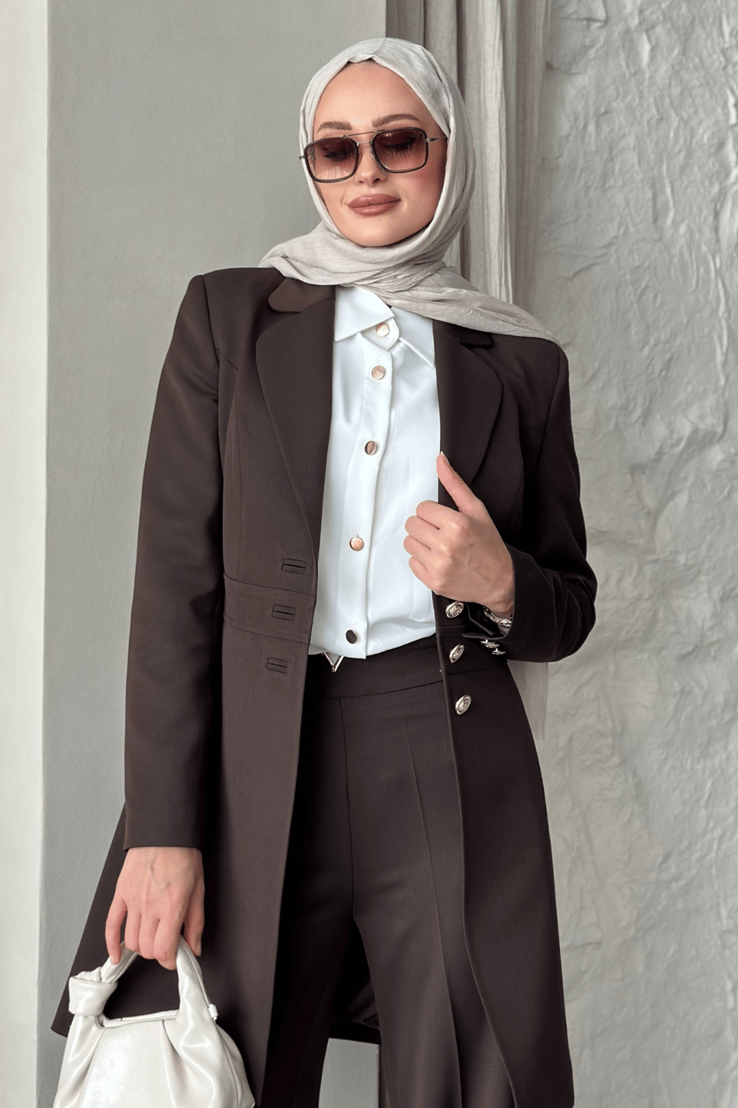 Classic modern long two-piece suit