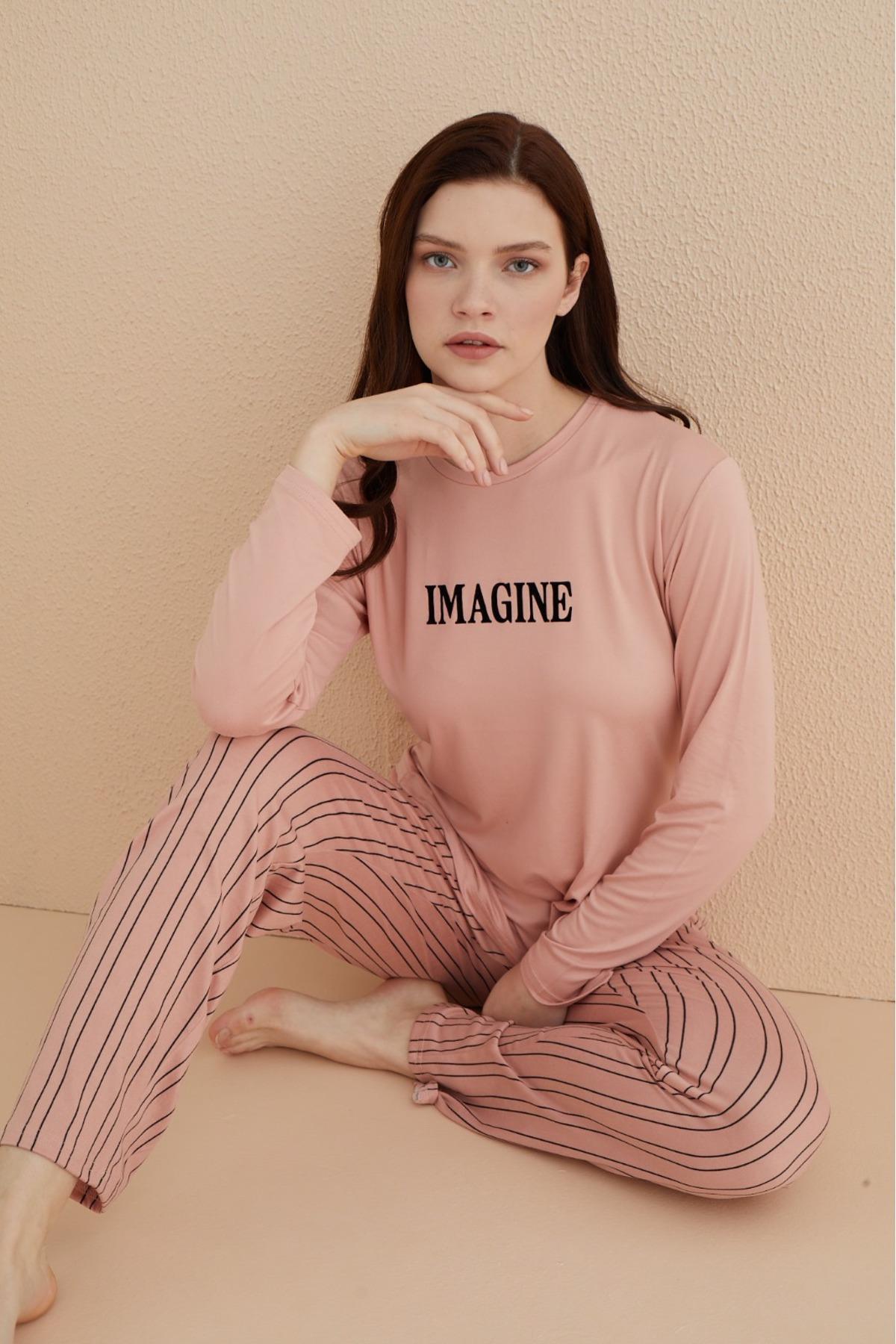 Milan Kadın Pijama Takmı Baskılı Imagıne 50902-7