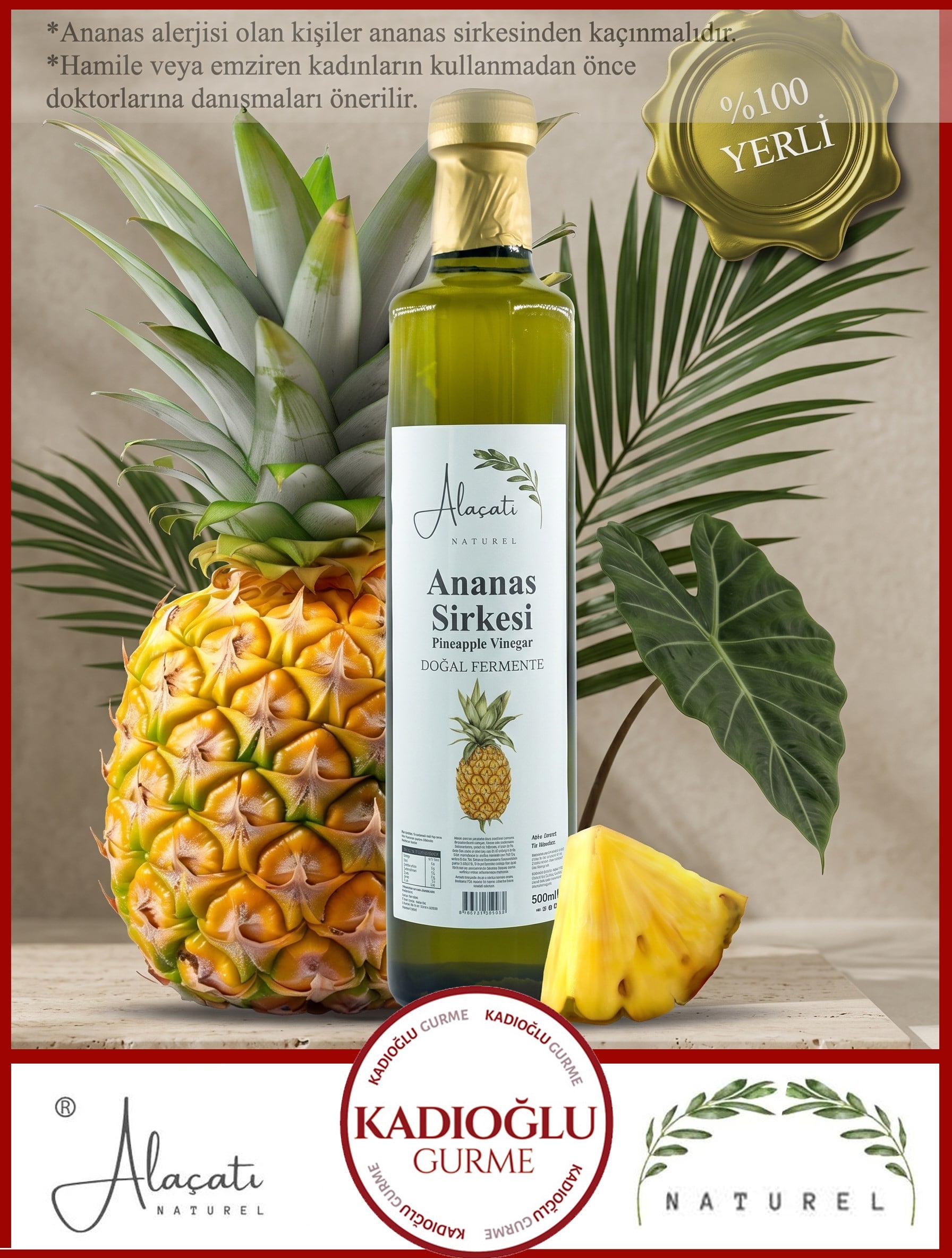 Alaçatı Naturel Ananas Sirkesi 500 ml