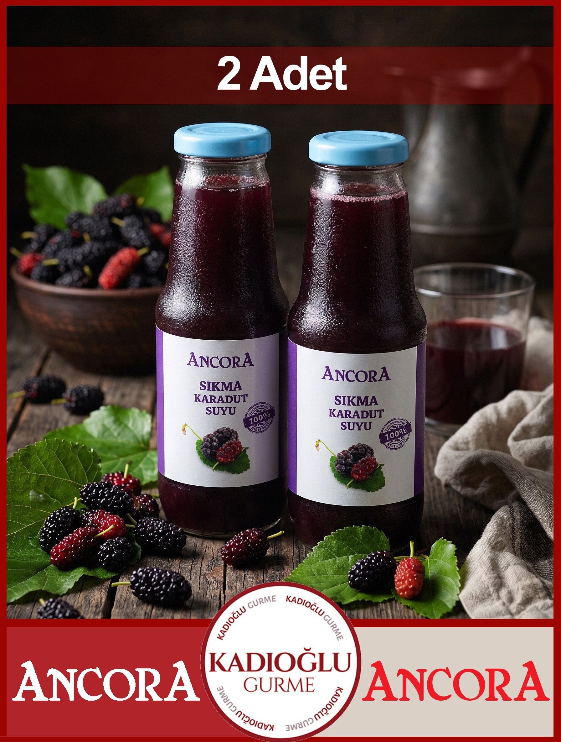 Ancora Sıkma Karadut Suyu 1 Lt X 2 Adet
