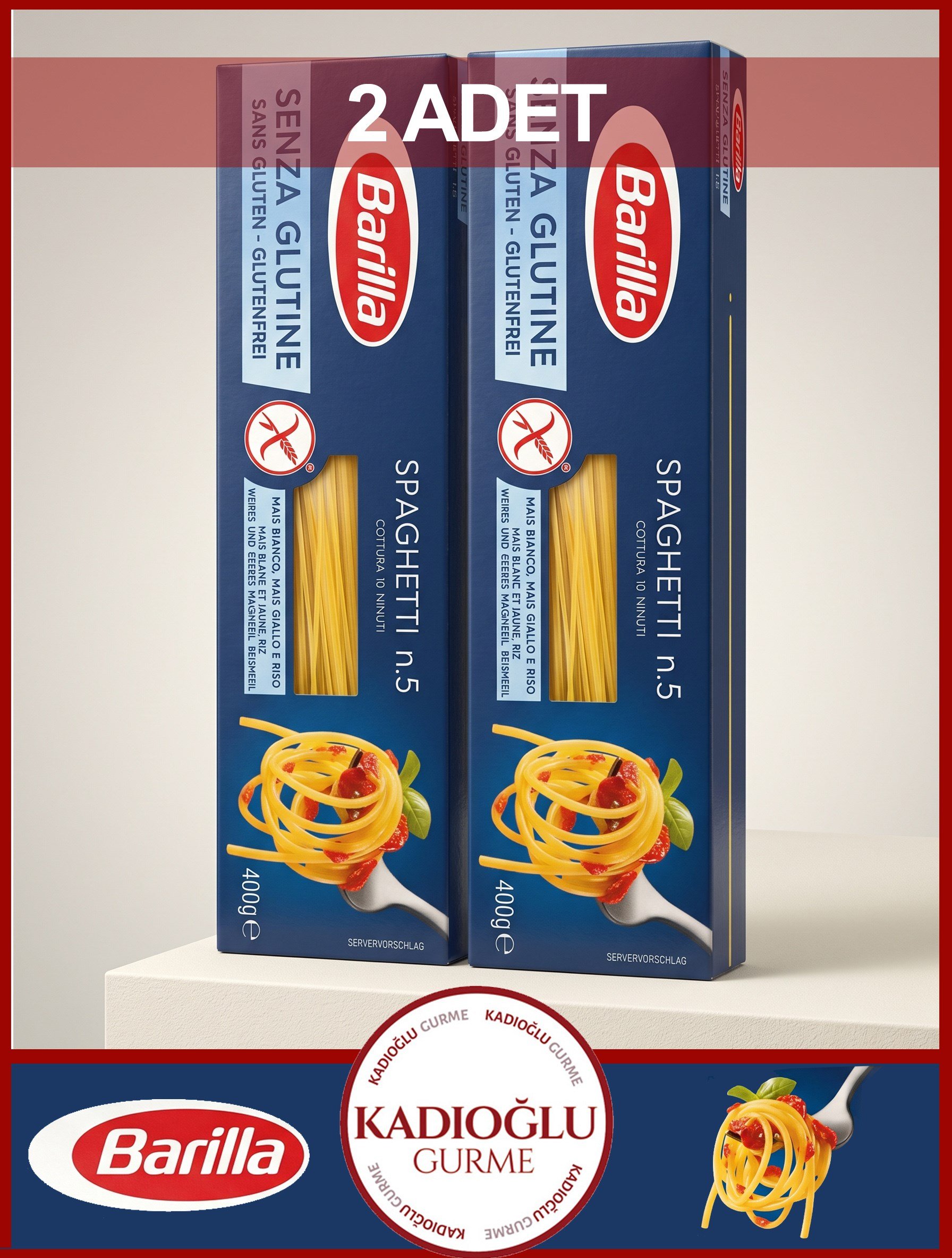 Barilla Glutensiz Spagetti 400 gr x 2 Adet