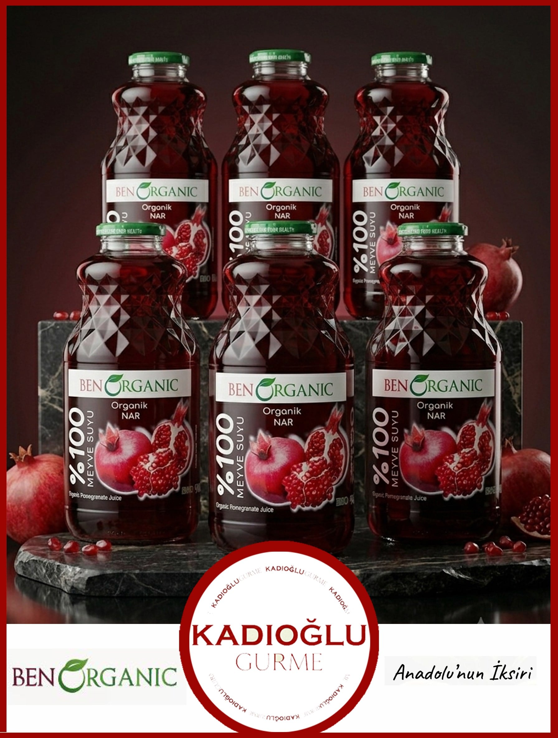 Benorganic Organik Nar Suyu 946 ml x 6 adet