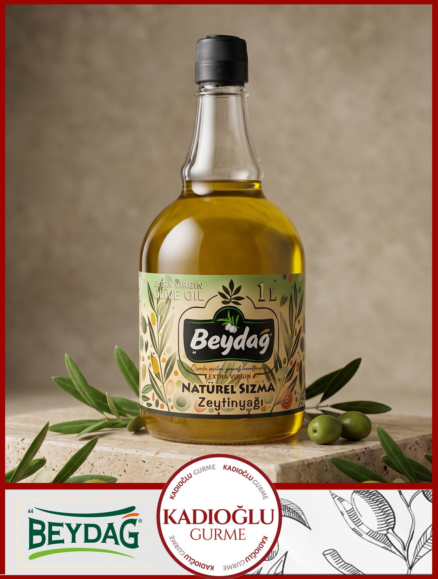 BEYDAĞ NATUREL SIZMA ZEYTİNYAĞ CAM 1 LT