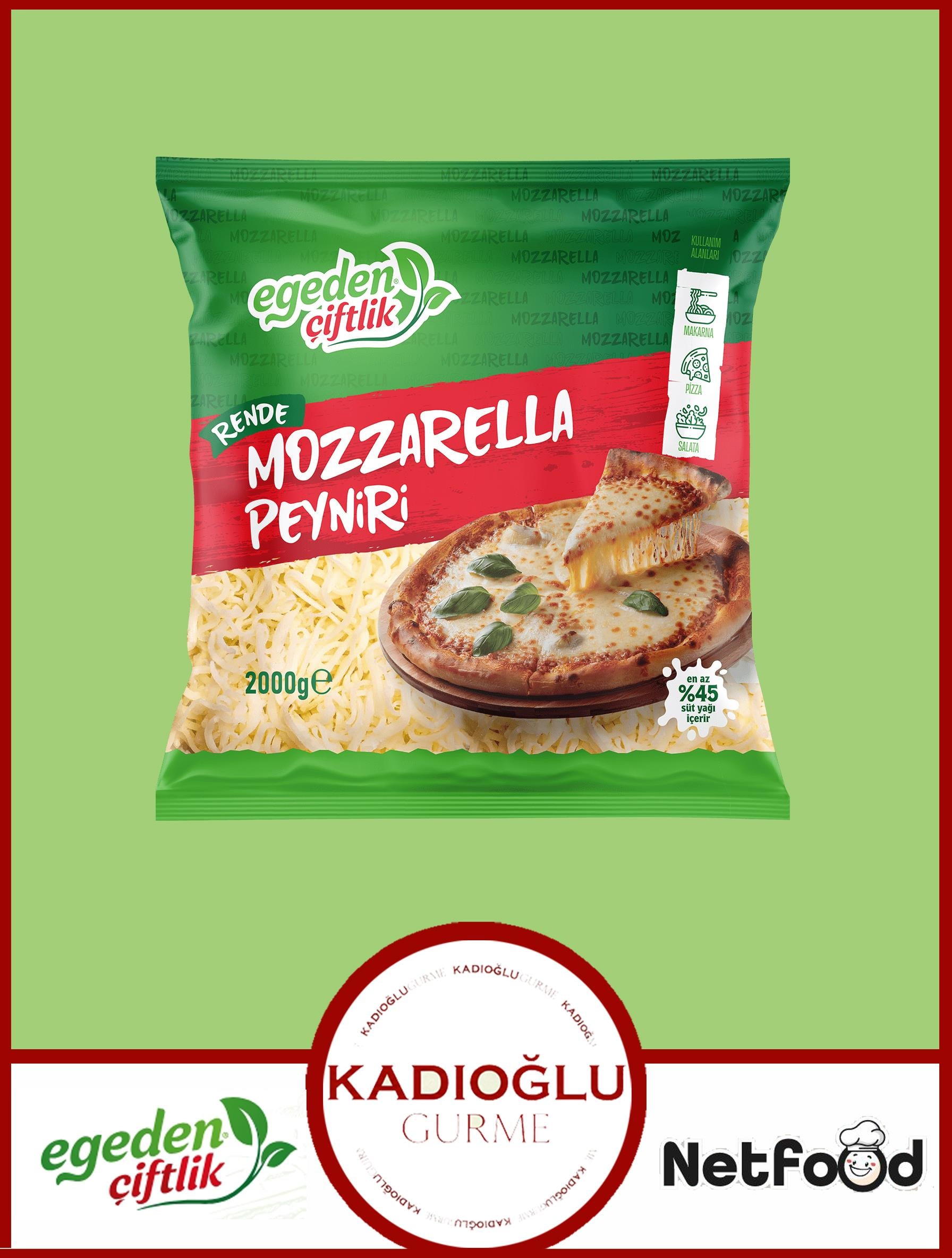 Egeden Çiftlik Rende Mozzarella Peyniri - 2000gr