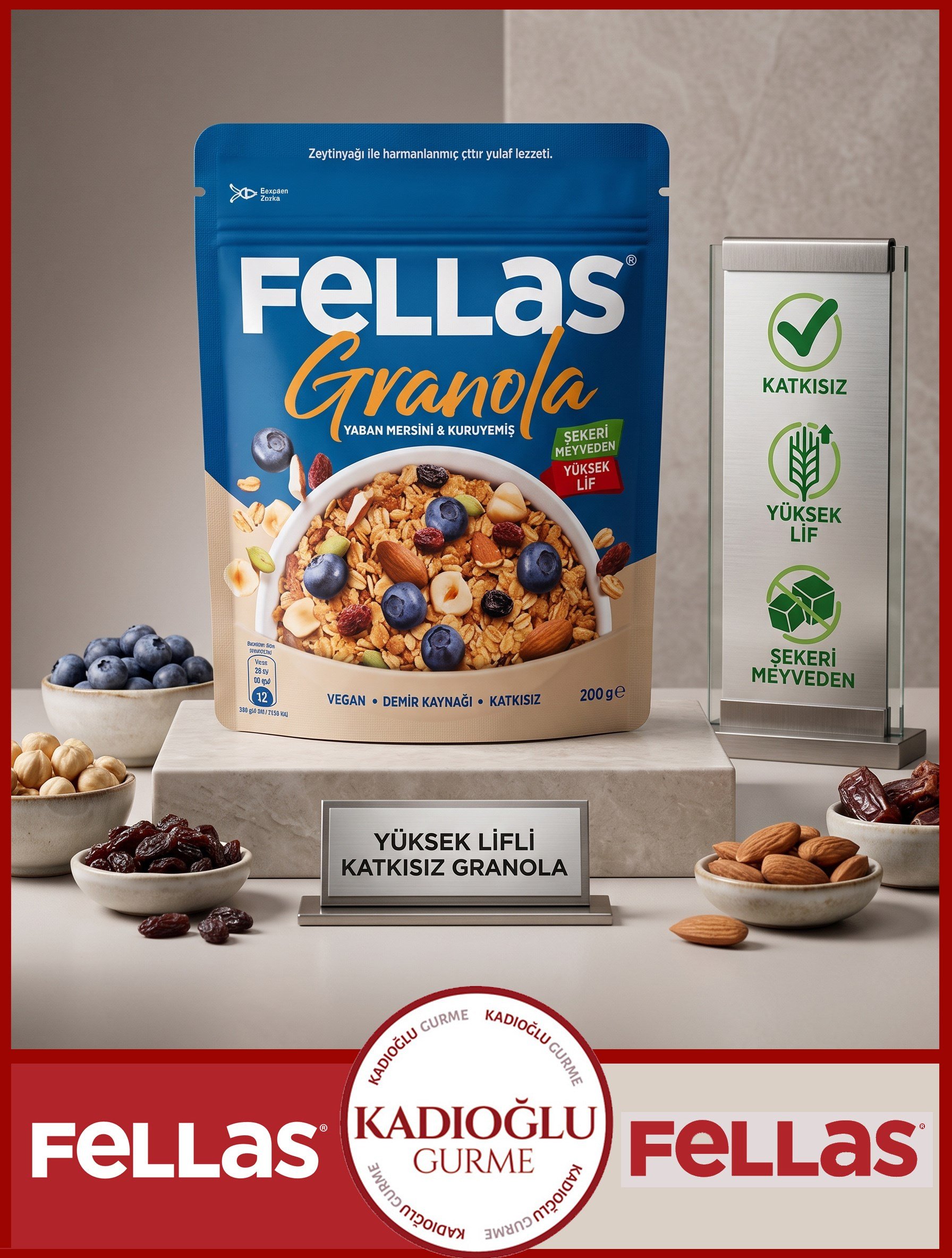 Fellas Granola - Yaban Mersini & Kuruyemiş 200 G