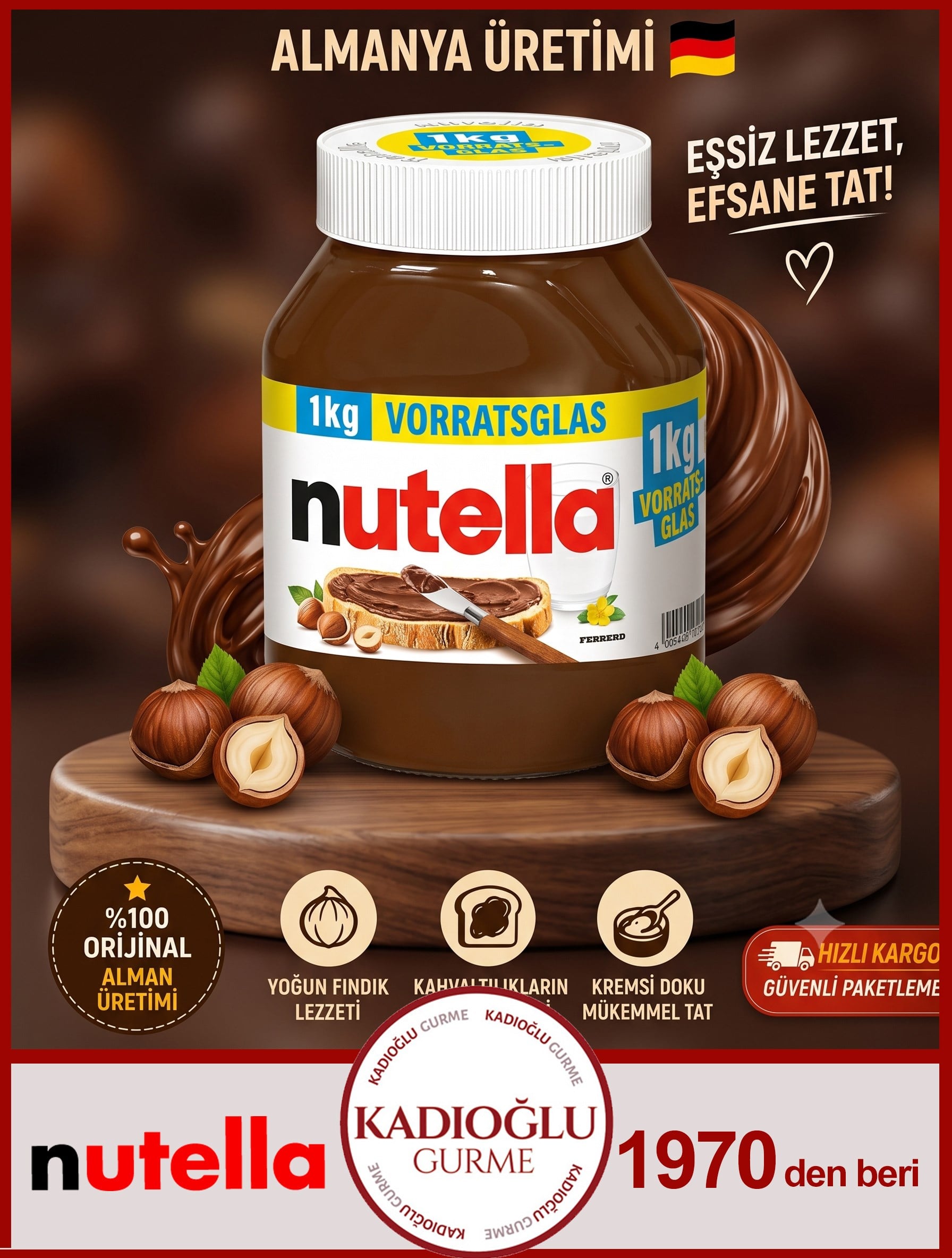 Ferrero Nutella 1000gr (alman Menşei)