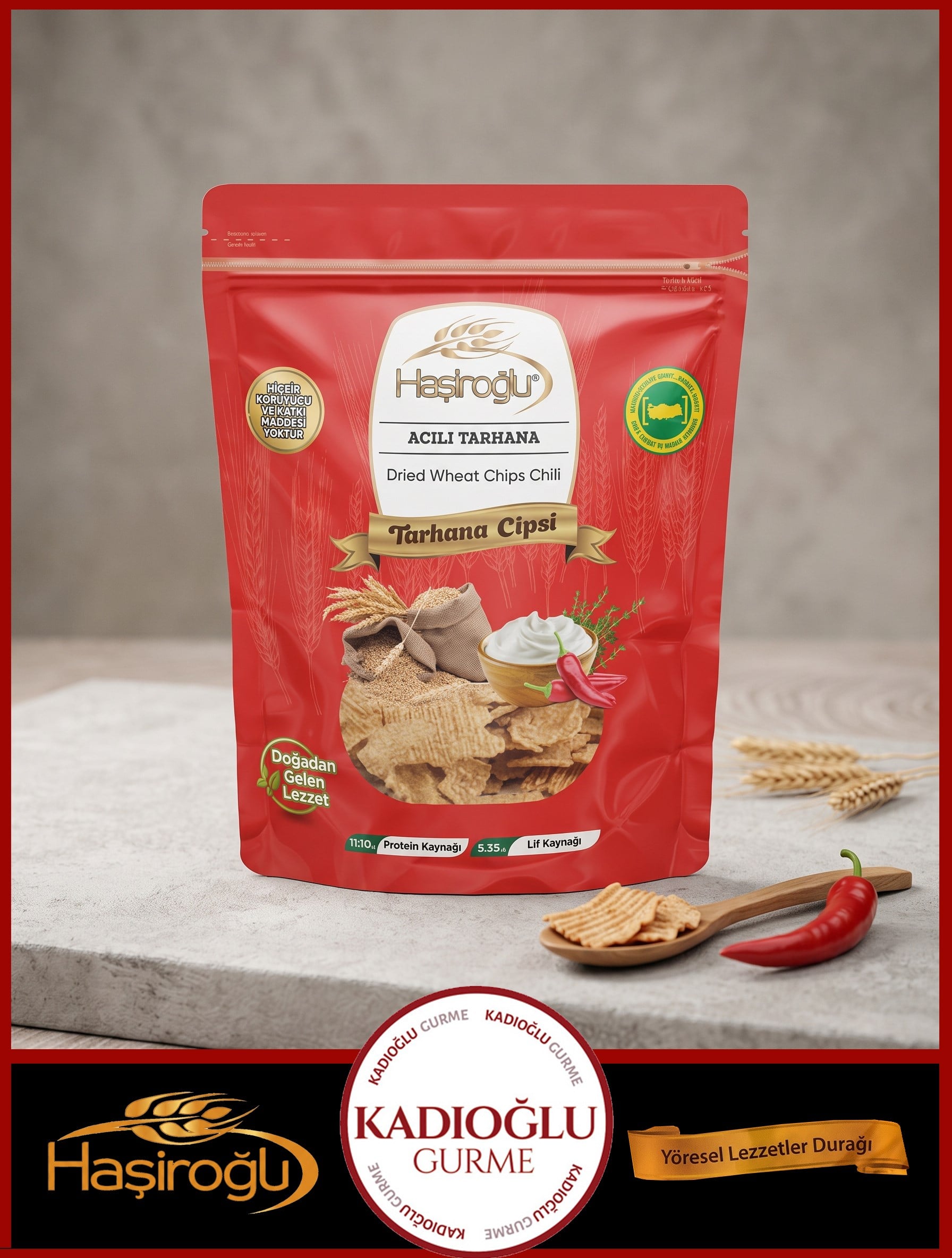 Haşiroğlu Acı Baharatlı Tarhana Cipsi 450 Gr