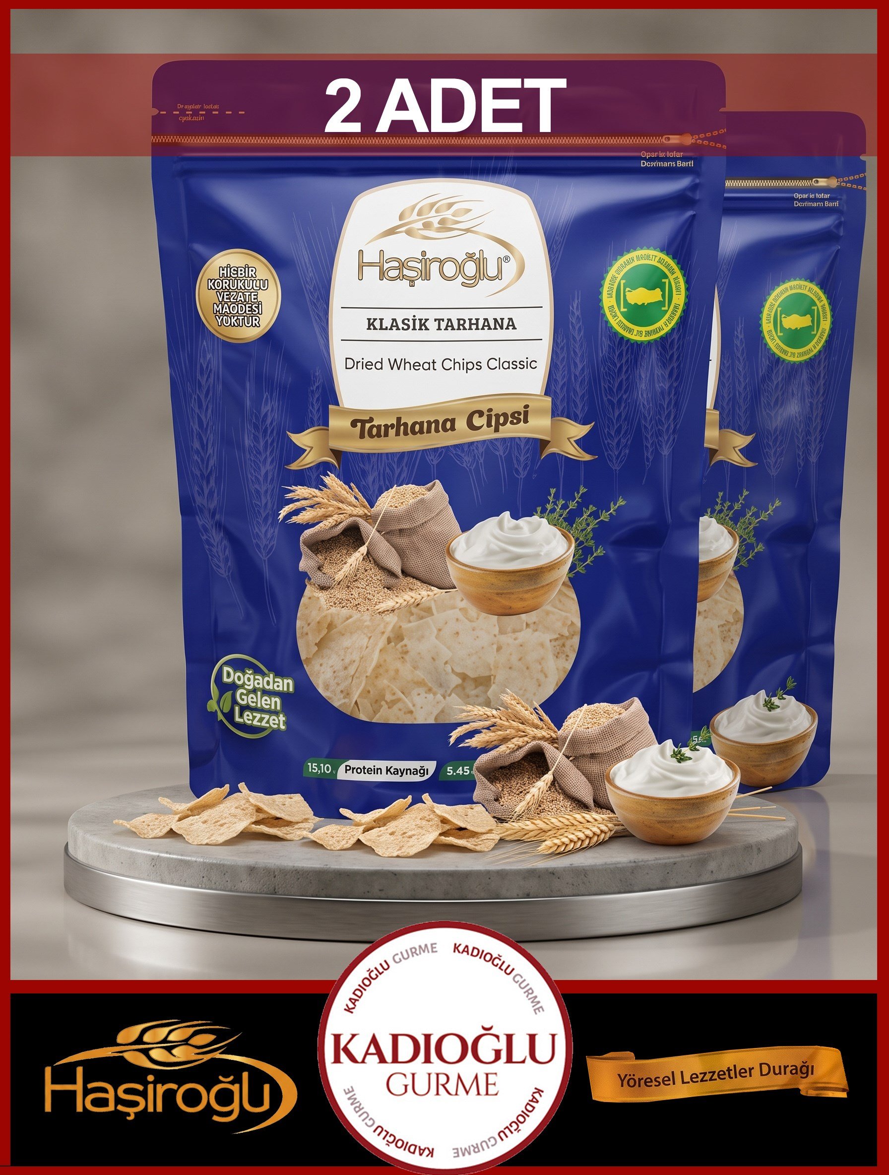 Haşiroğlu Çerezlik Klasik Doğal Tarhana Cips 450 gr x 2 Adet