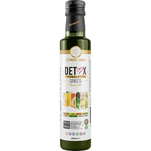 Zühre Ana Detox Gold Sirkesi Doğal Fermantasyon 250 mlTürkiye'de Üretilmiştir, Zencefil, Limon, Kayısı, Yeşil Elma ve Sandaloz Aromalı