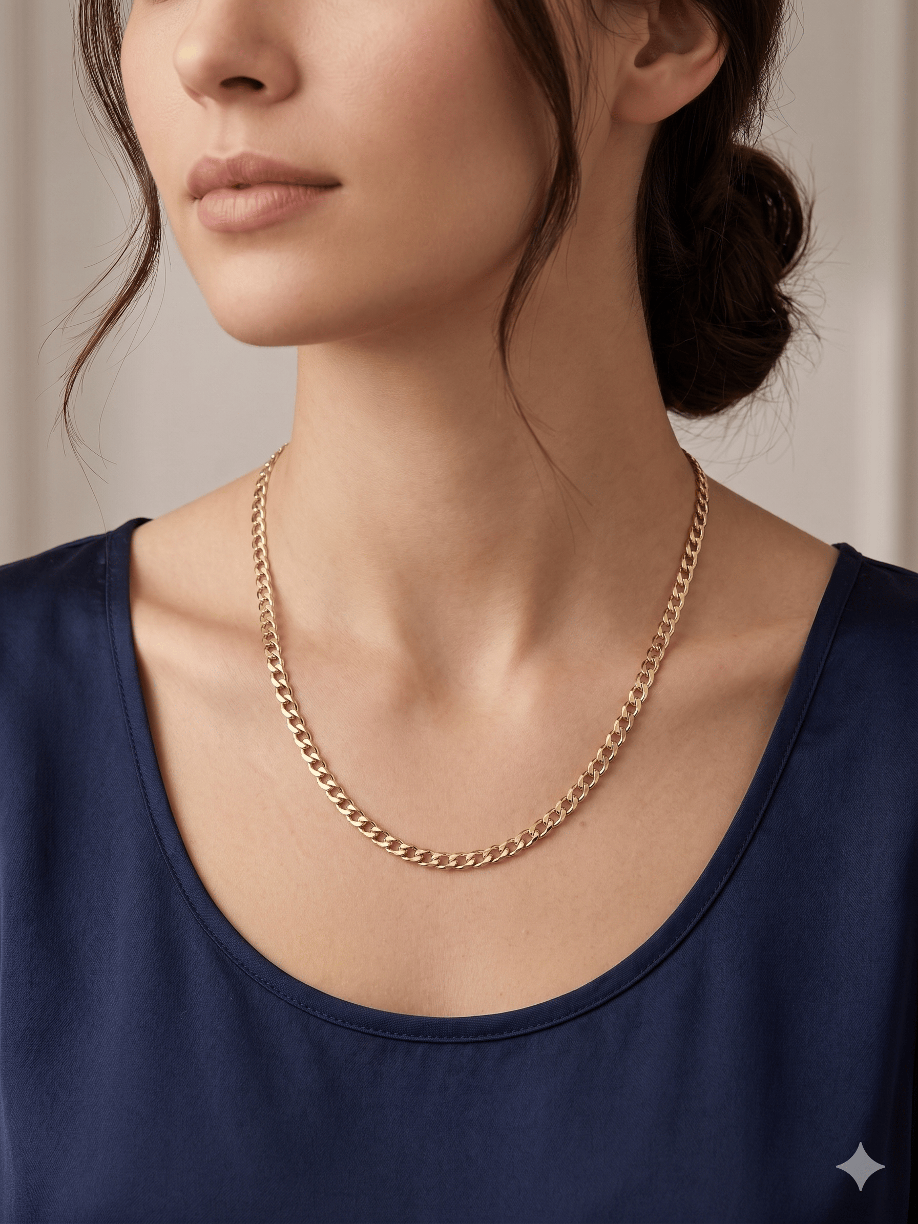 26cmkly14 - CM İnce Gurmet Zincir Gold Çelik Kolye